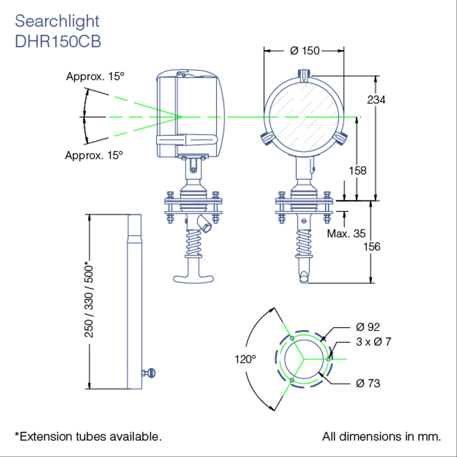 LED Indsats til DHR 150cb, 10w, 12/24v