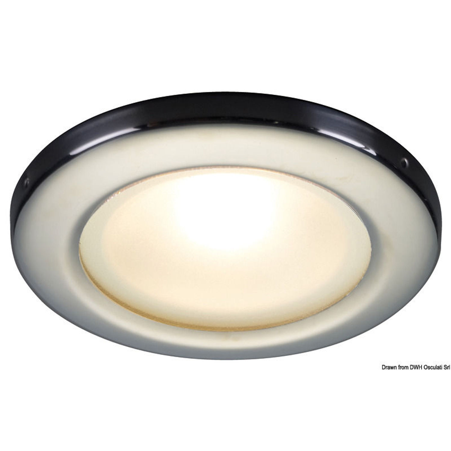 Vega II LED infälld taklampa spegelpolerad vit