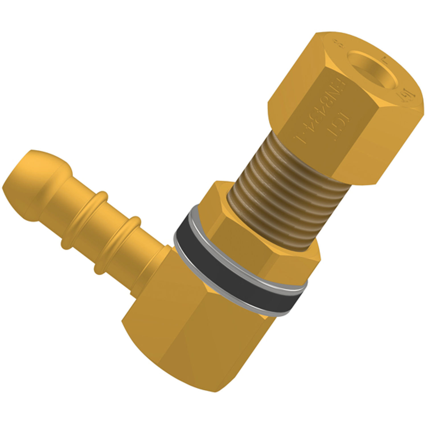 90° vinklet gassarmatur 8 mm rør - Ø8 mm slangeblister