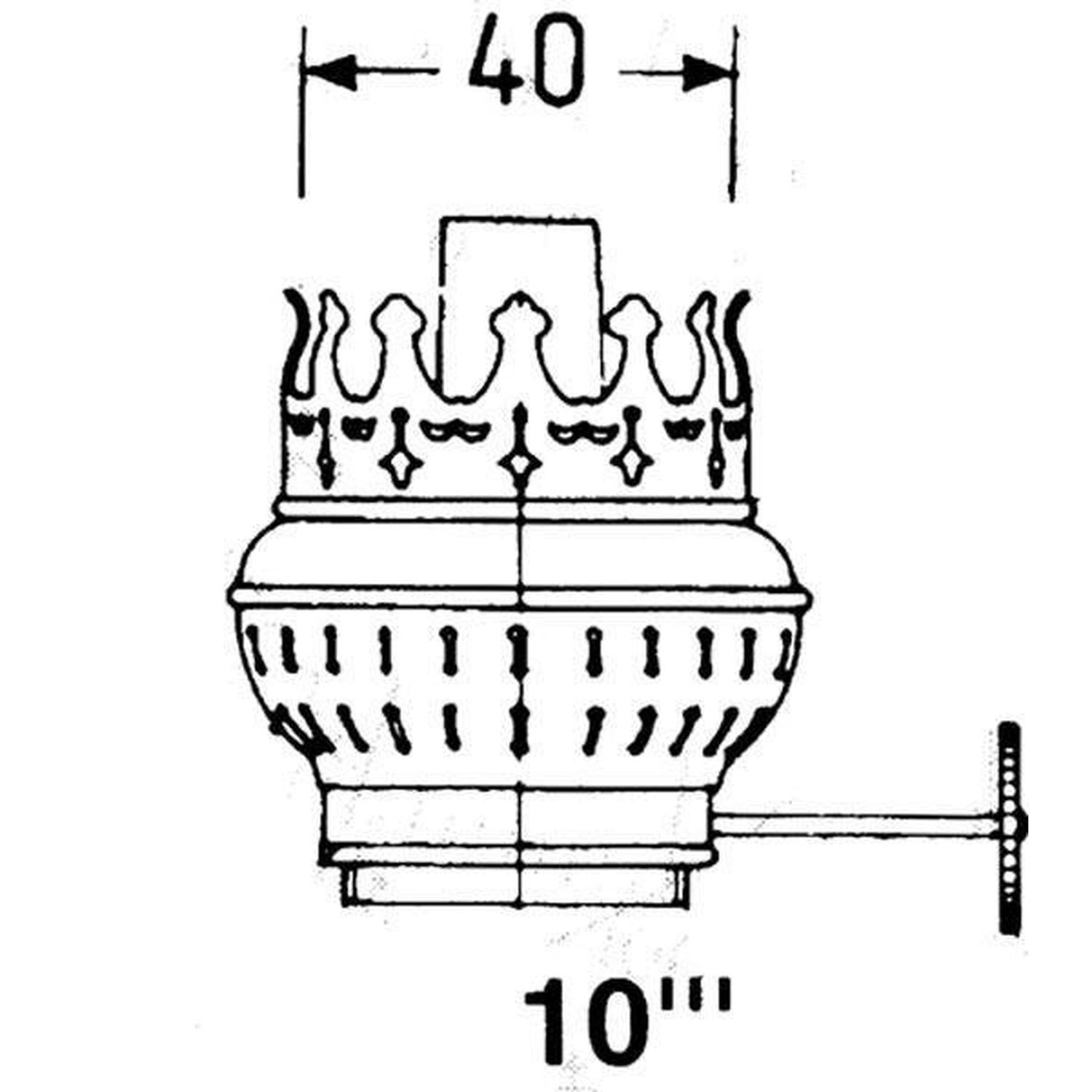 DHR Brænder Messing 10" Olielampe