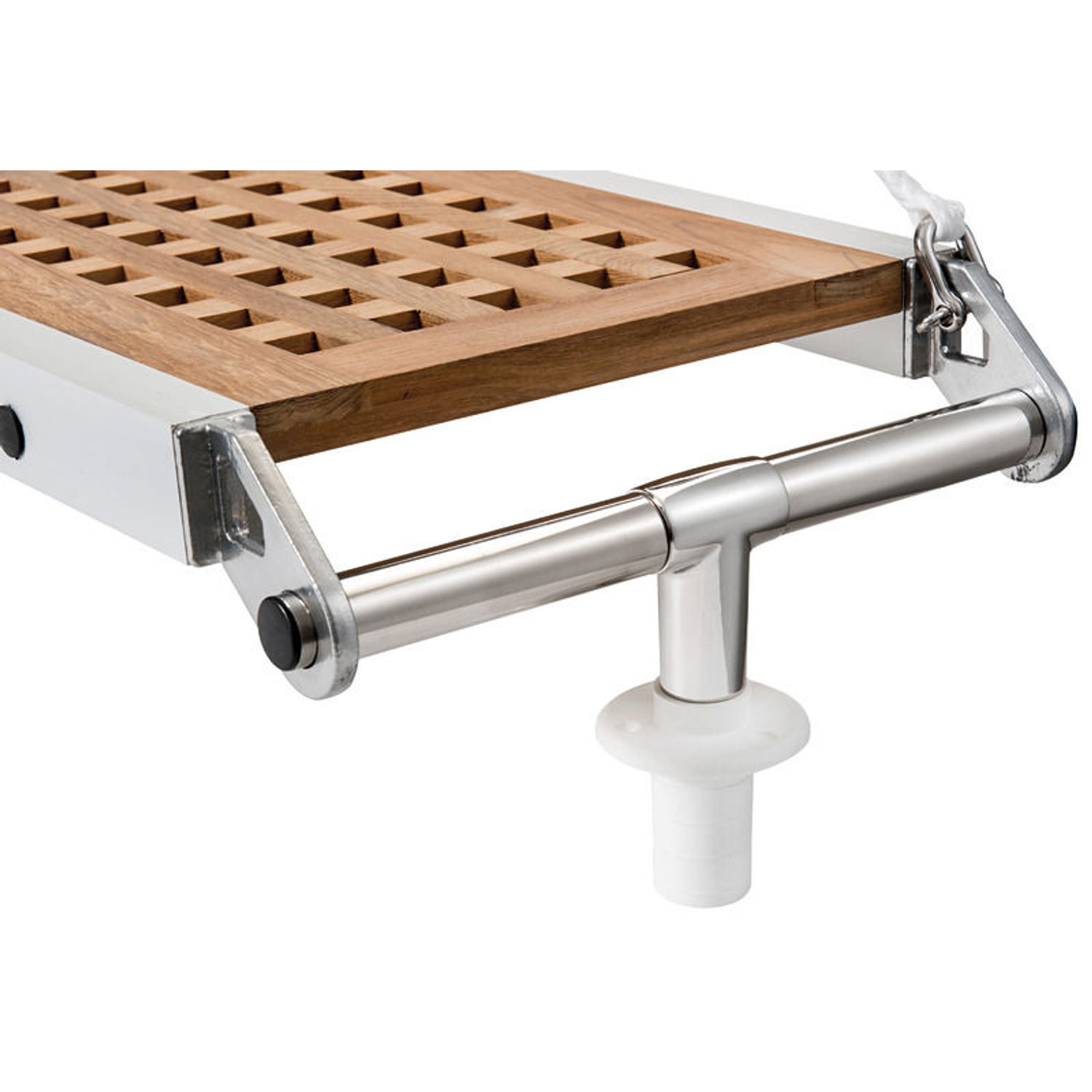 Fällbar landgång med teakgaller 210 cm