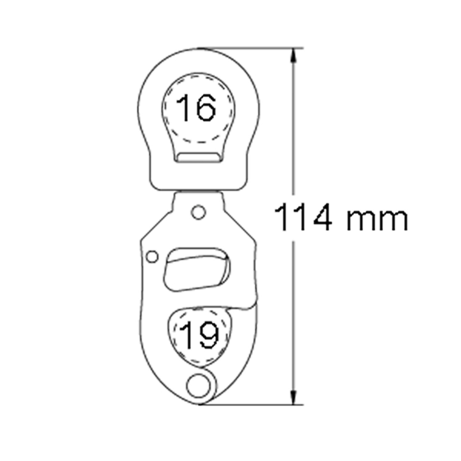 Ronstan triggersnap knutekrok liten øyekrok bl 4,800 kg 114 mm