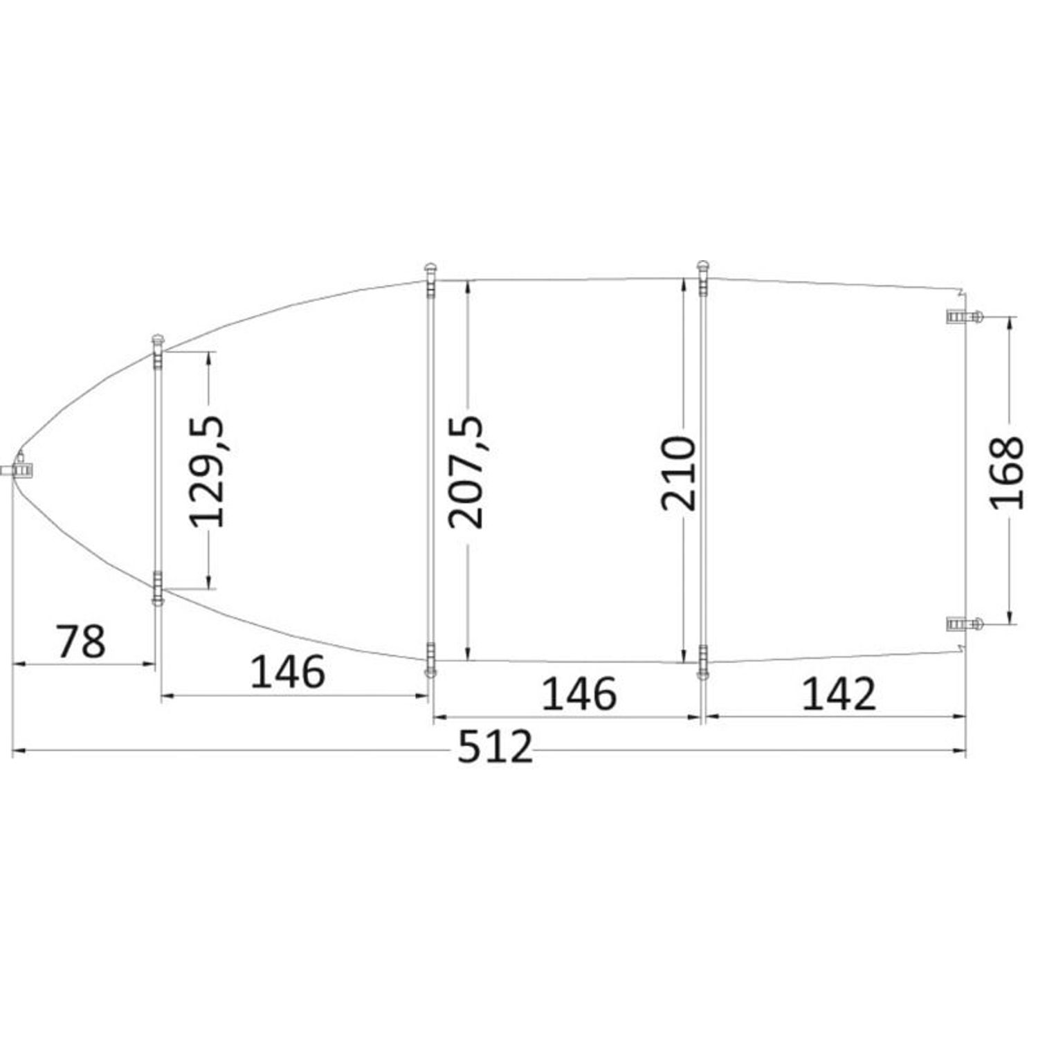 Universell presenning 427/488 x 180 cm grå 300D