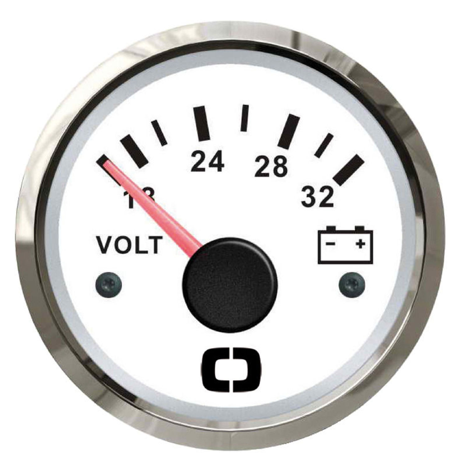Voltmeter 18/32 V hvit/blank