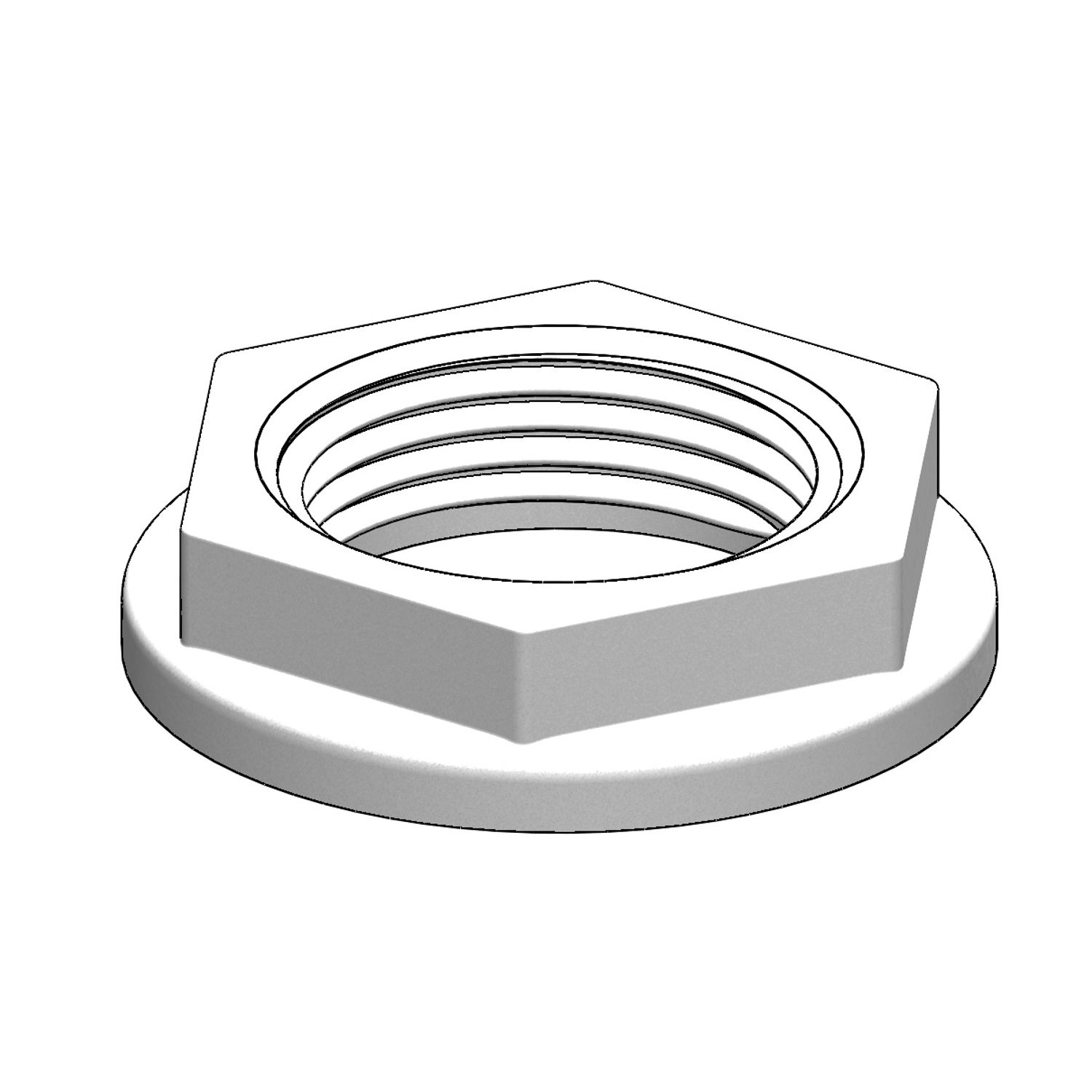 Trudesign Mutter Skroggjennomføring Hvit, 3/4"