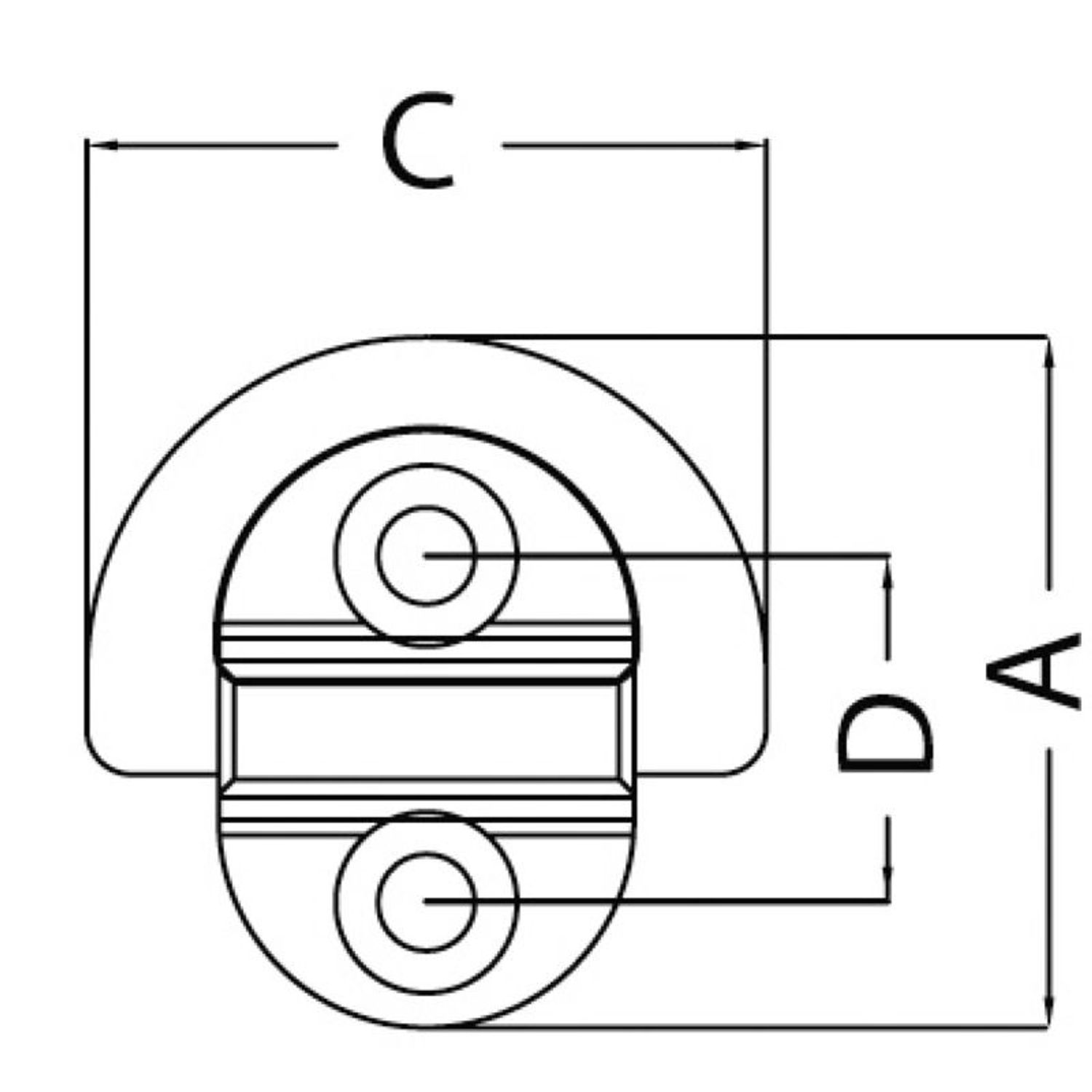 Taittuva kansisilmukka 45x45 mm 6 mm rengas (2 reikää) Murtokuorma kg 1800
