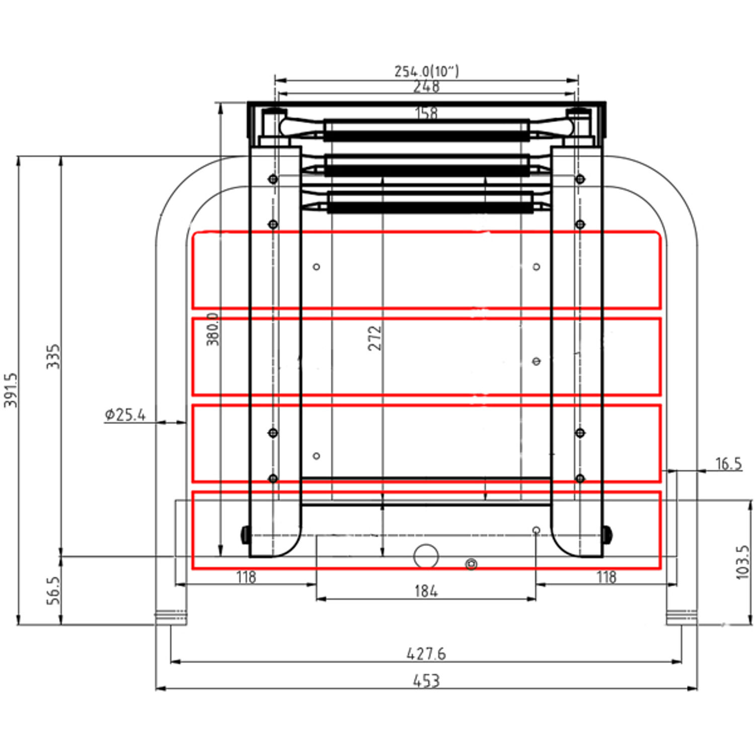 Badeplatform med 3-trins stige L-45cm d-39cm