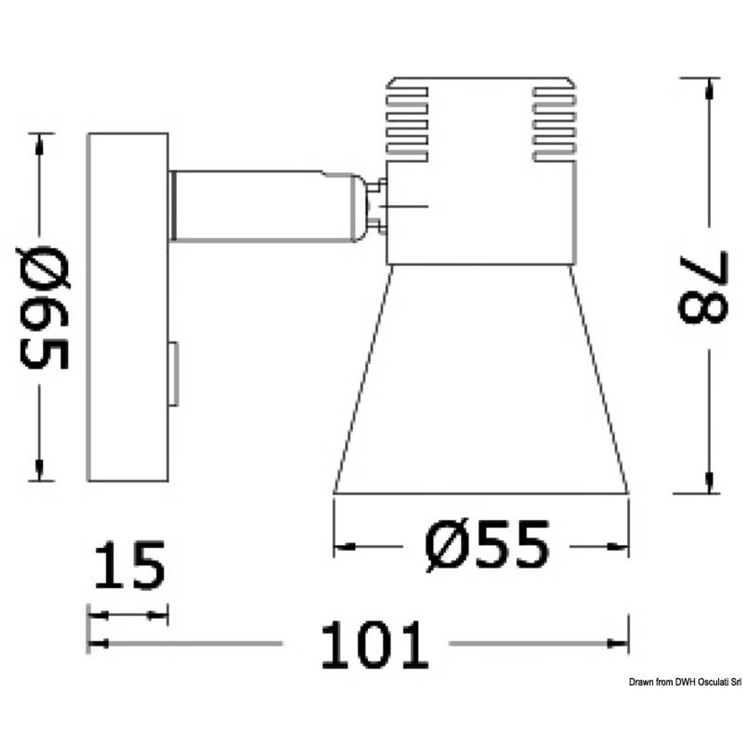 Himmennettävä LED-valaisin, alumiini + lasidiffuusori