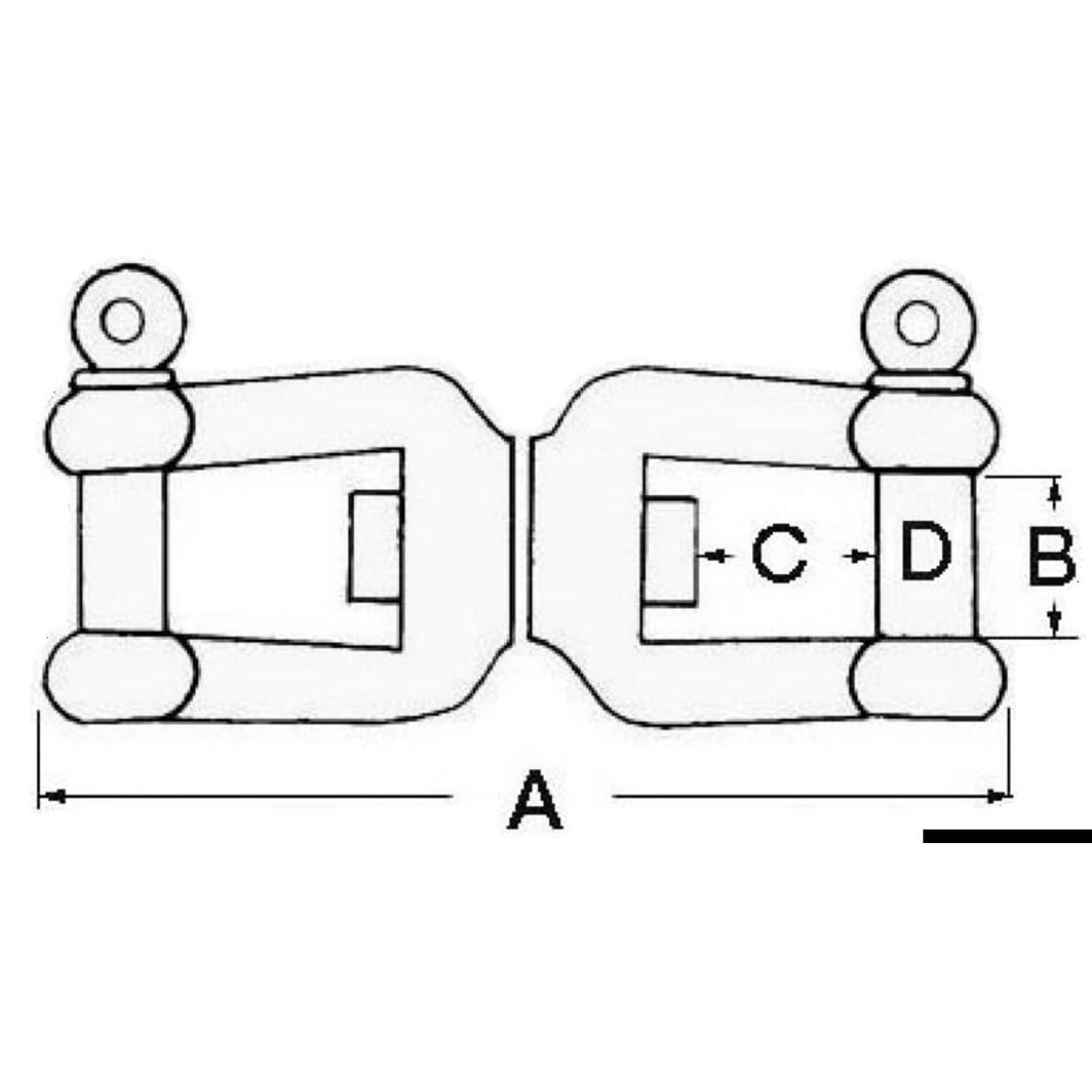 Sjakkel/sjakkelsvivel AISI 316 8 mm