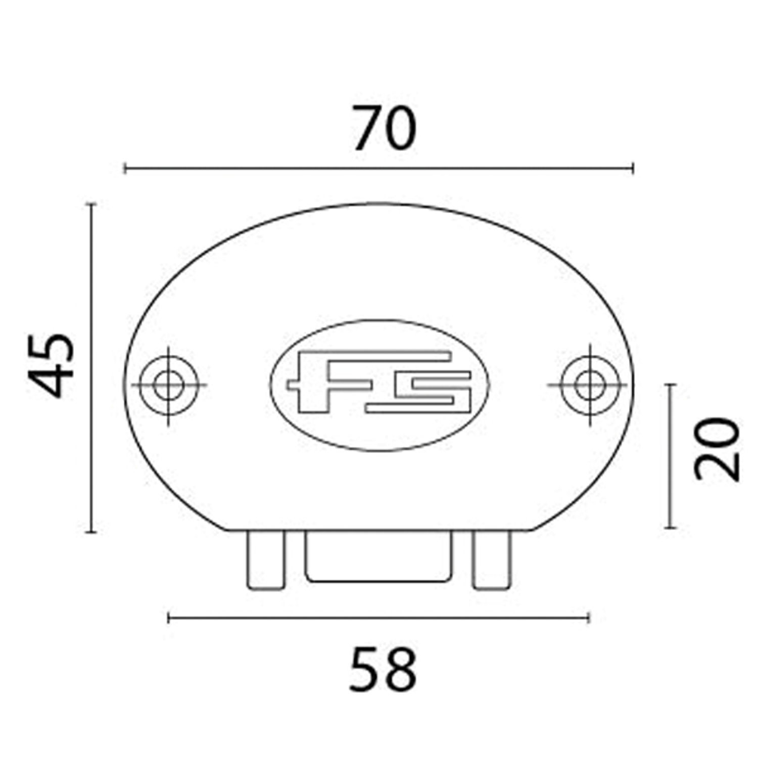 Hvit skaplås med antivibrasjonslås 70 x 45 x 20 mm