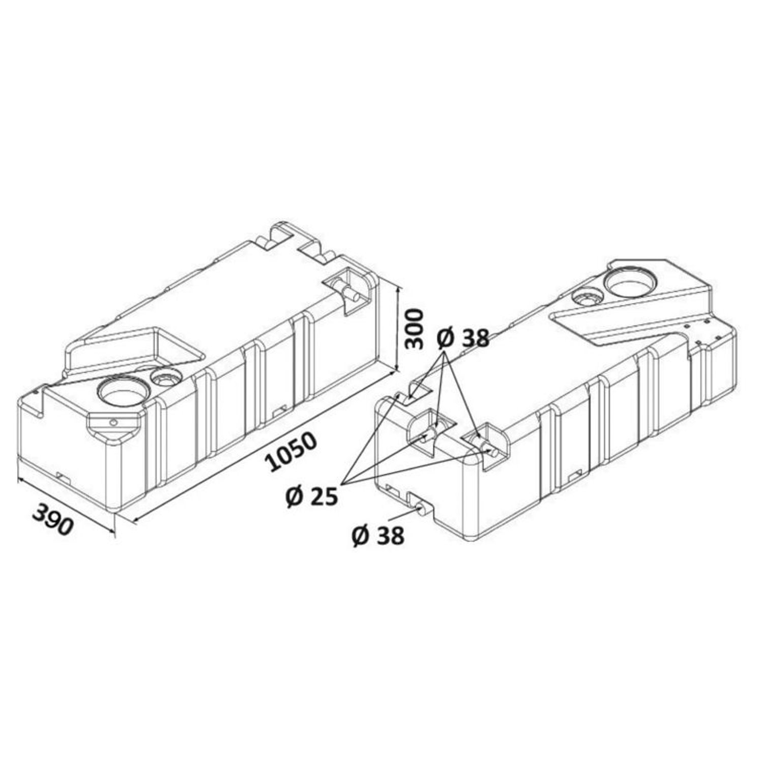Septiktank med macerator 24 V 91 l