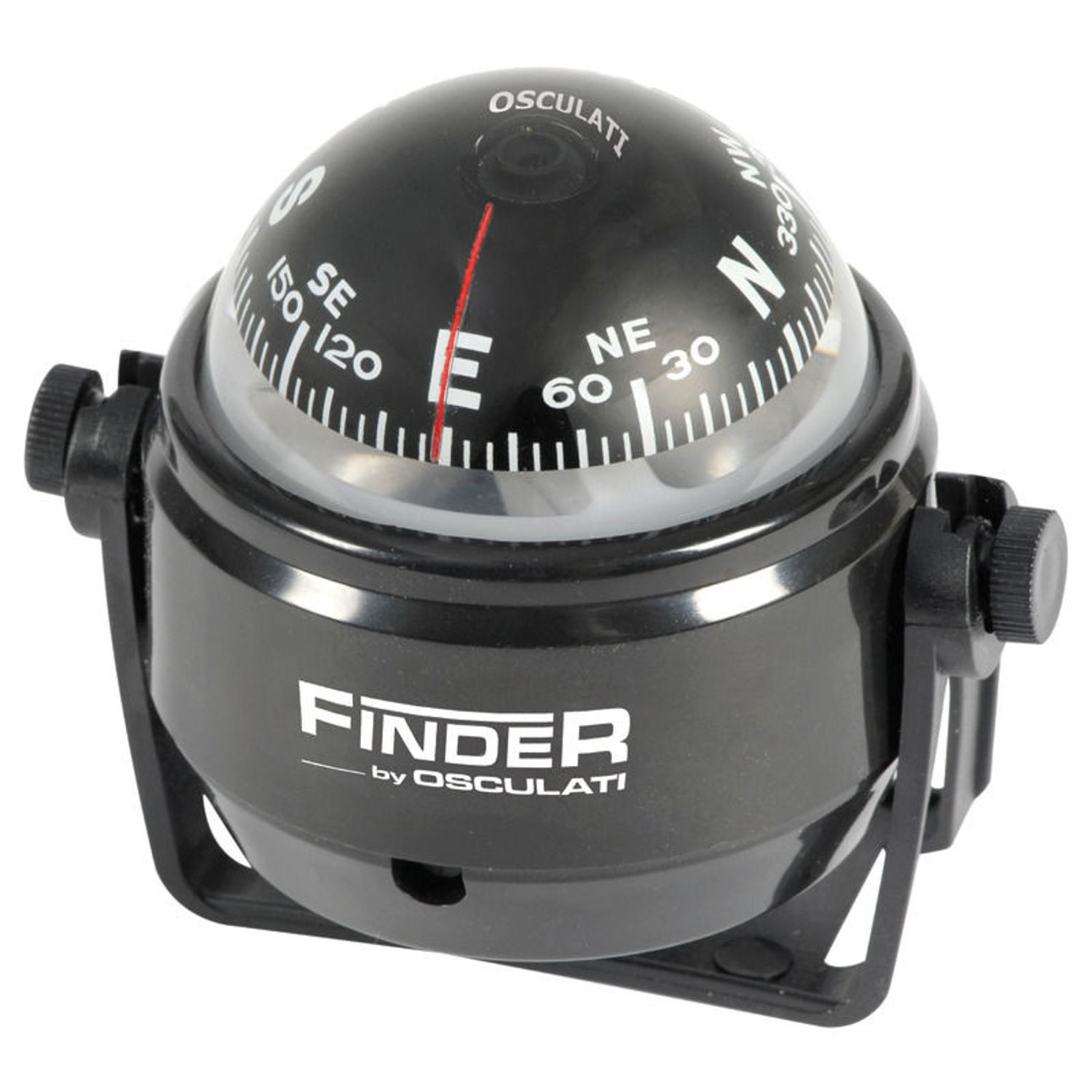 Finder kompass 2" 5/8 med fäste svart/svart