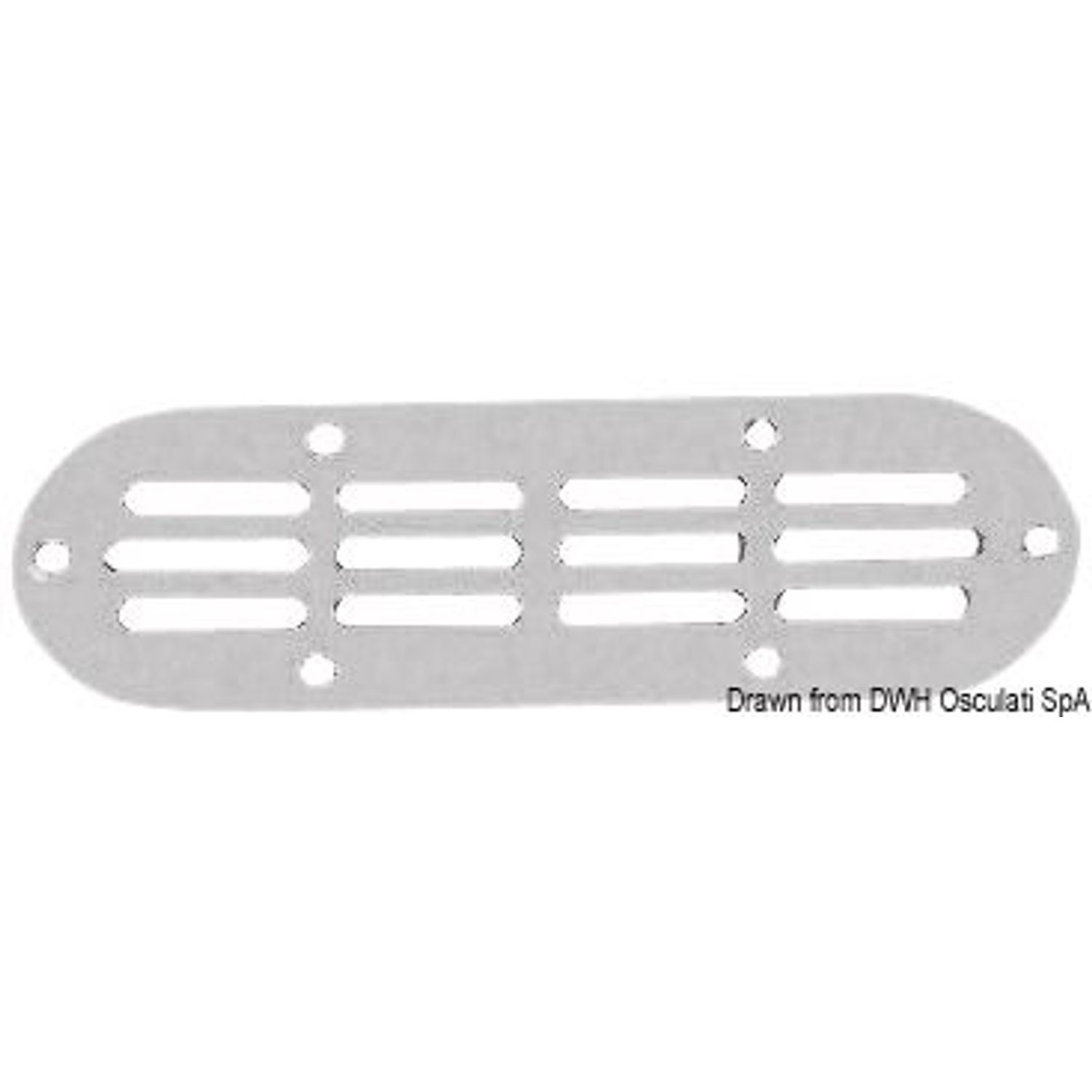 Ovalt luftintag i spegelpolerat SS 170x60 mm
