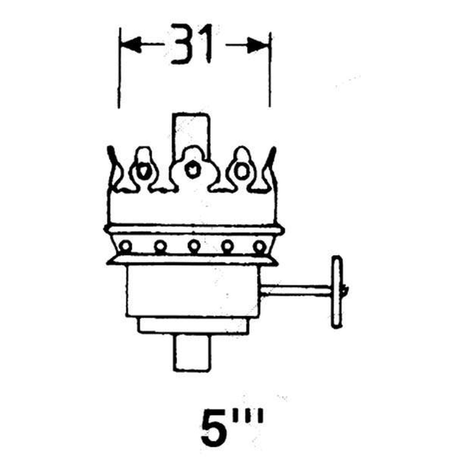 DHR Brænder Messing 5" Olielampe