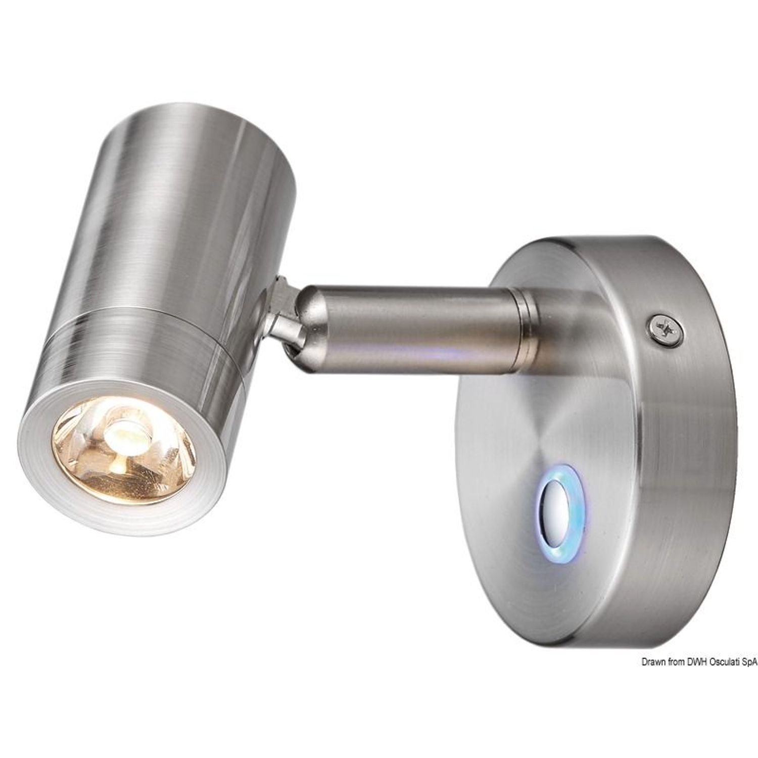 Dimbar LED-lampa i förnicklad aluminium