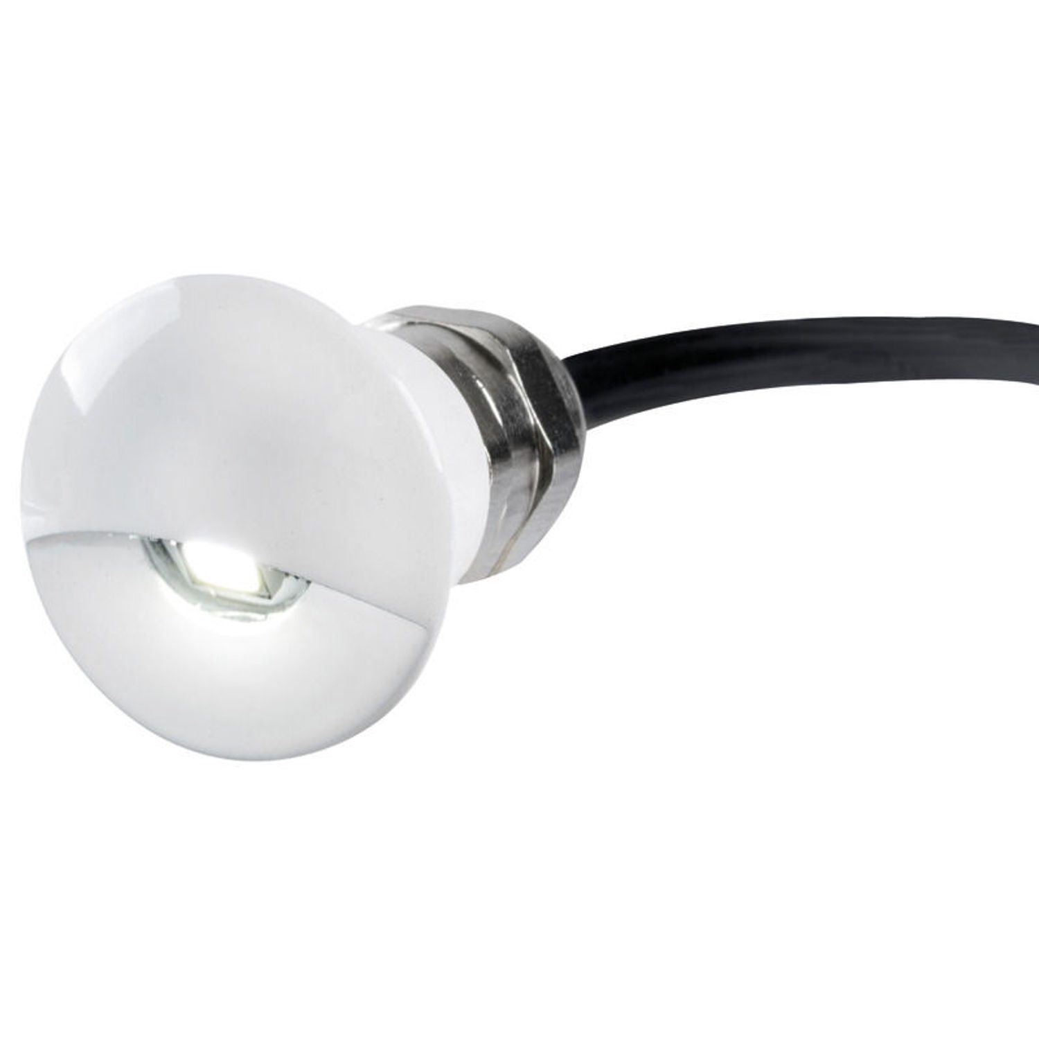 Vit LED-instegsbelysning i polerad vitmålad aluminium