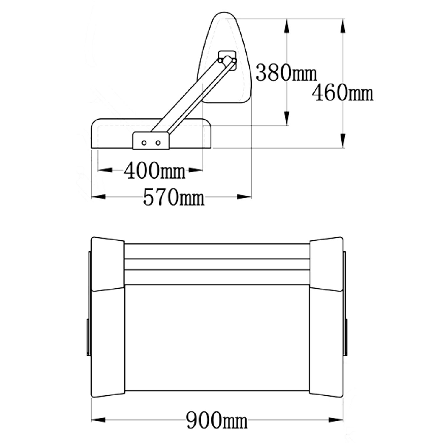 ESM ST90 Dobbeltsofa Lux svart med lys grå, bredde 90 cm