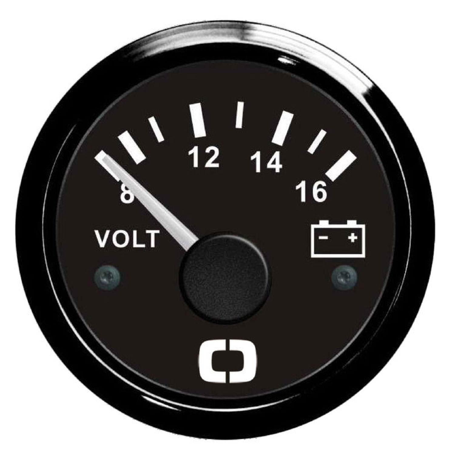 Voltmeter 8/16 V sort/blank