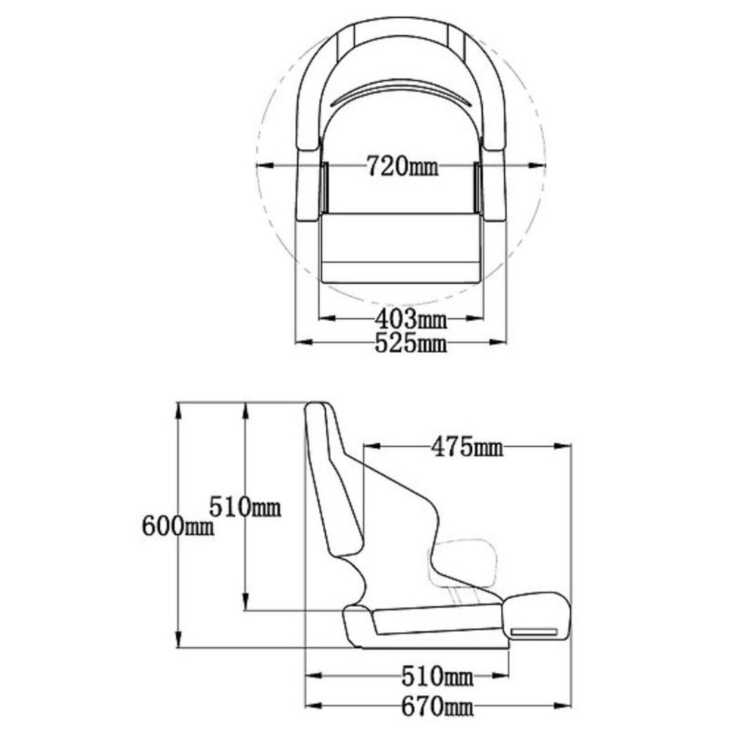 Marinvent H52 Deluxe Flip Up Stol, Hvid