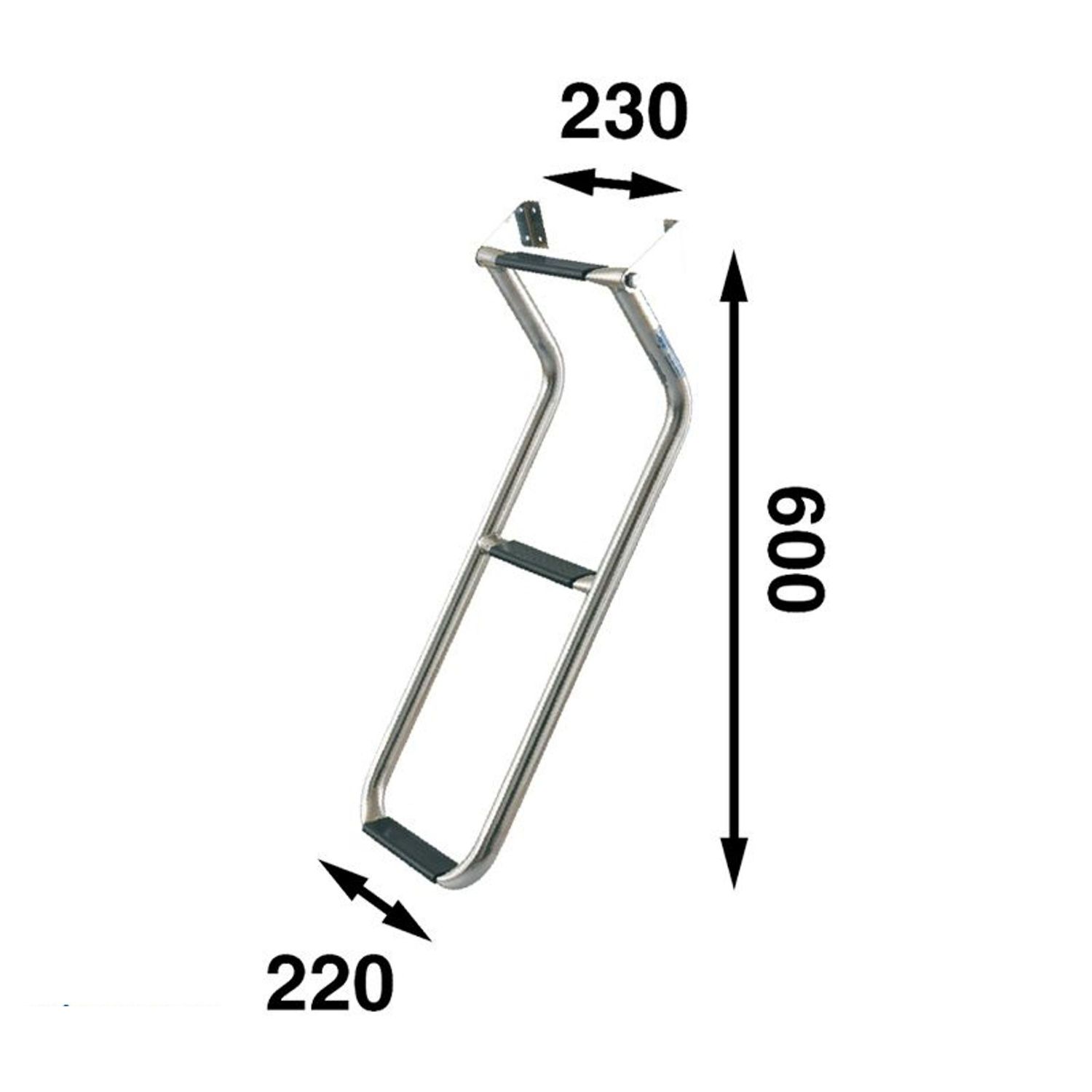 Båtsystem Redningsstige Aluminium 60 x 22 cm 3 trinn