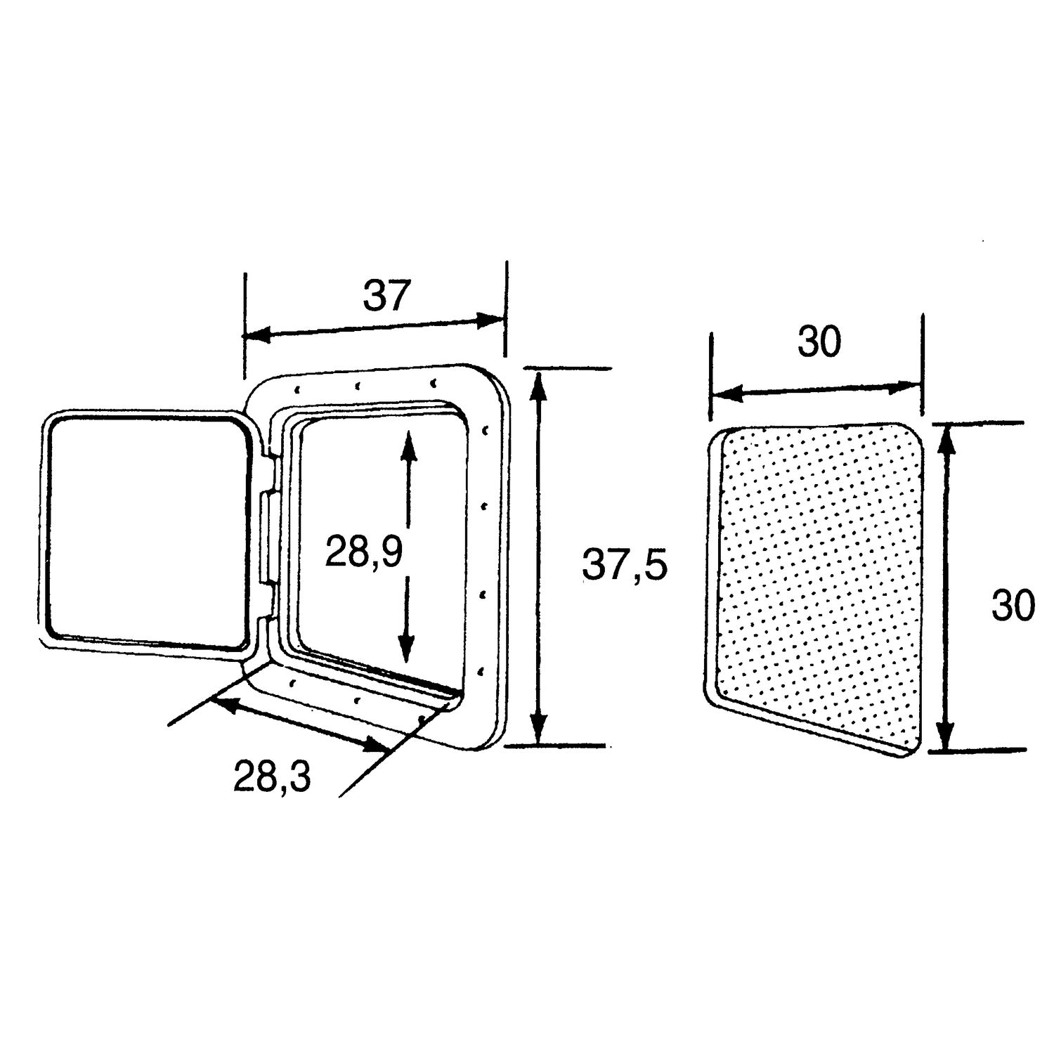 Inspeksjonsluke Top Line Hvit, 370x375 mm