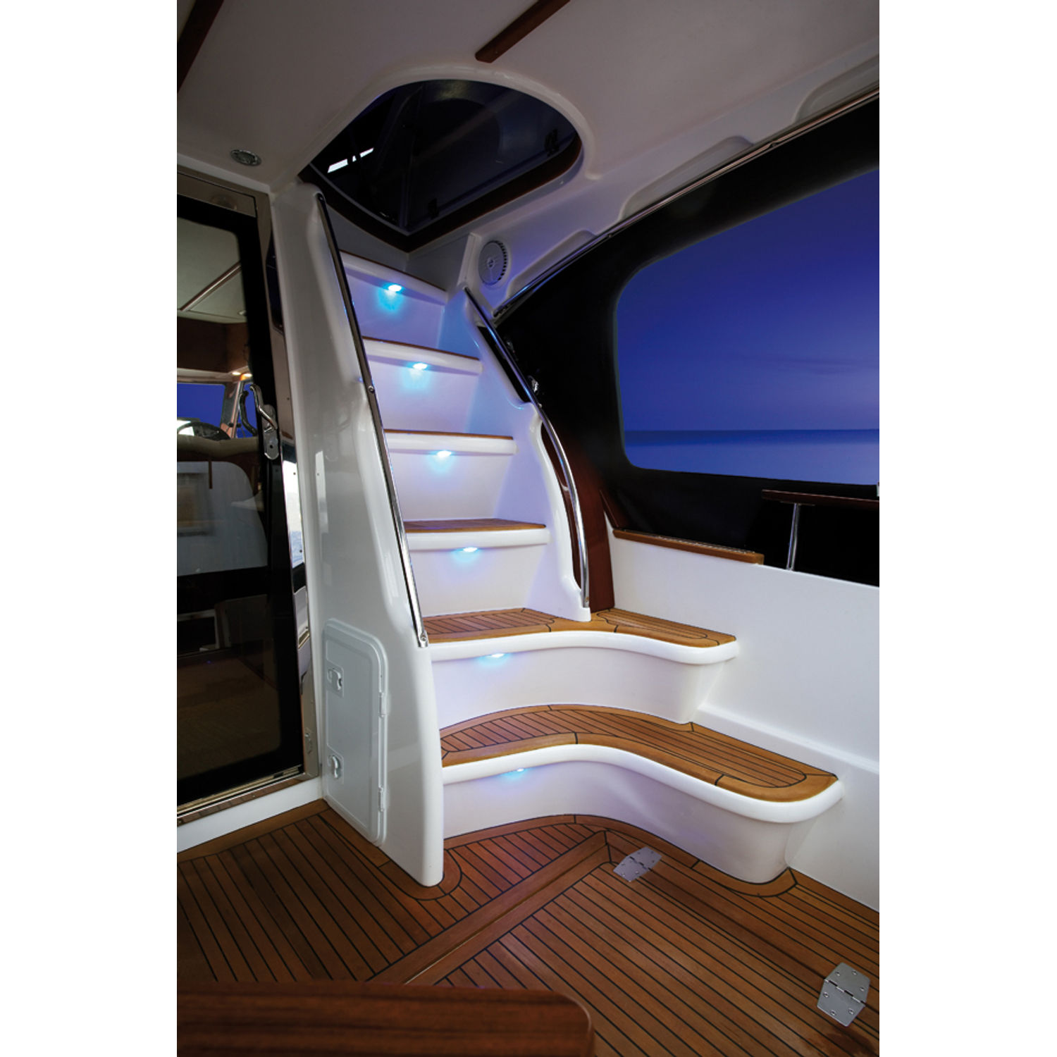 Båtsystem steplight LED IP65, Krom, vitt ljus