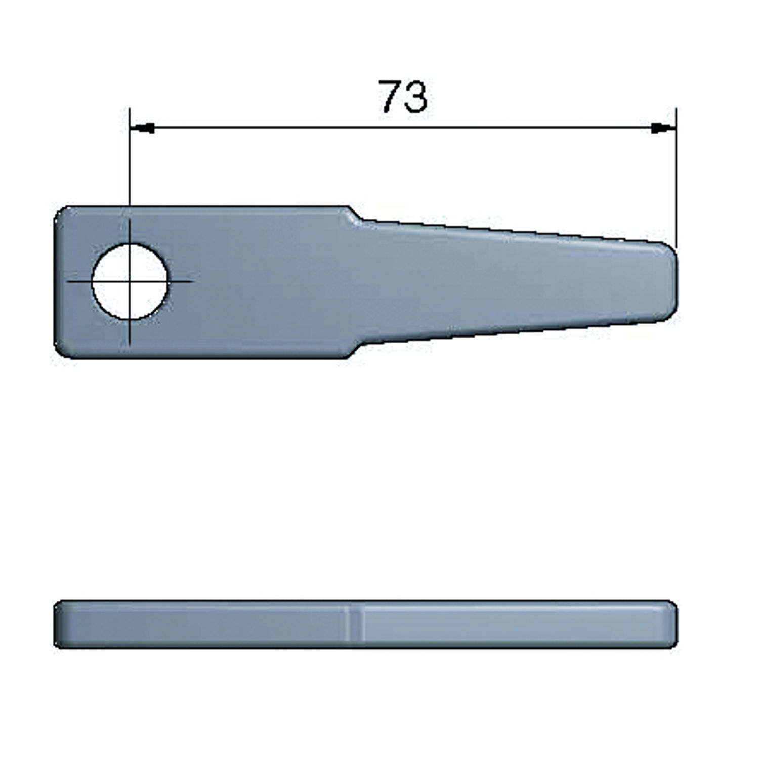 Beslag Lang Rett, 2,5"