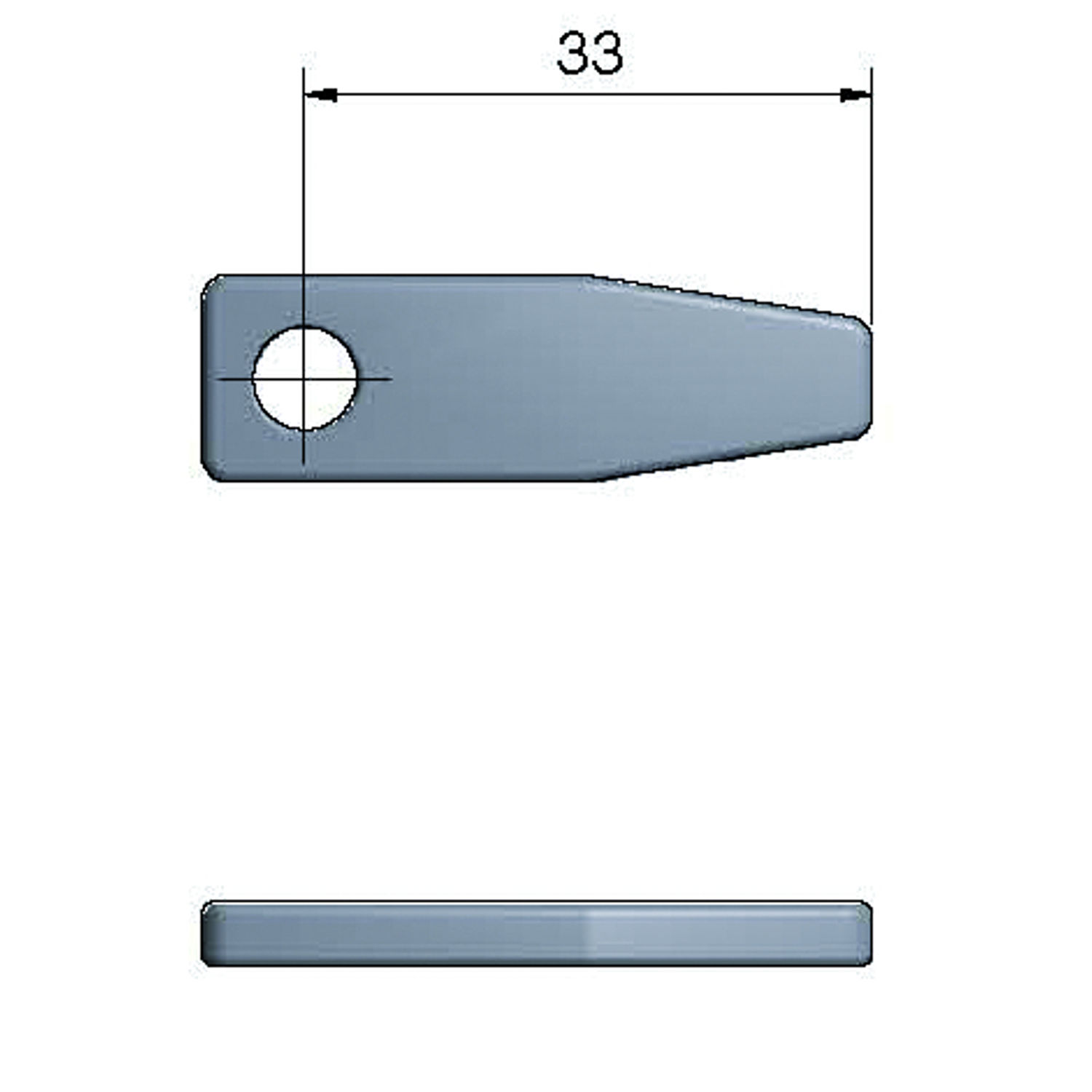 Beslag Kort, Rett, 2.5"