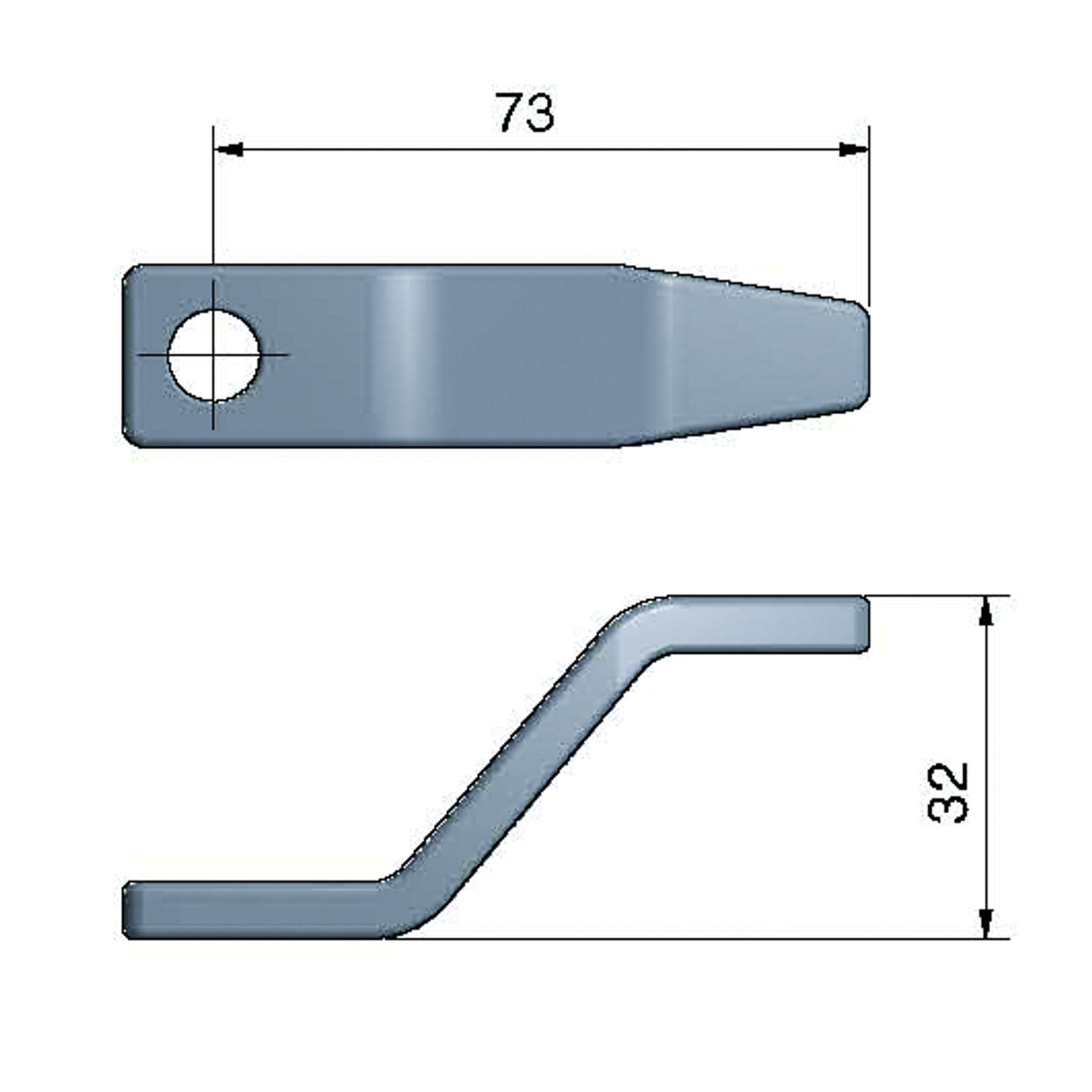 Regel Lång 2,5" för Dörkbeslag Ø61,5 mm