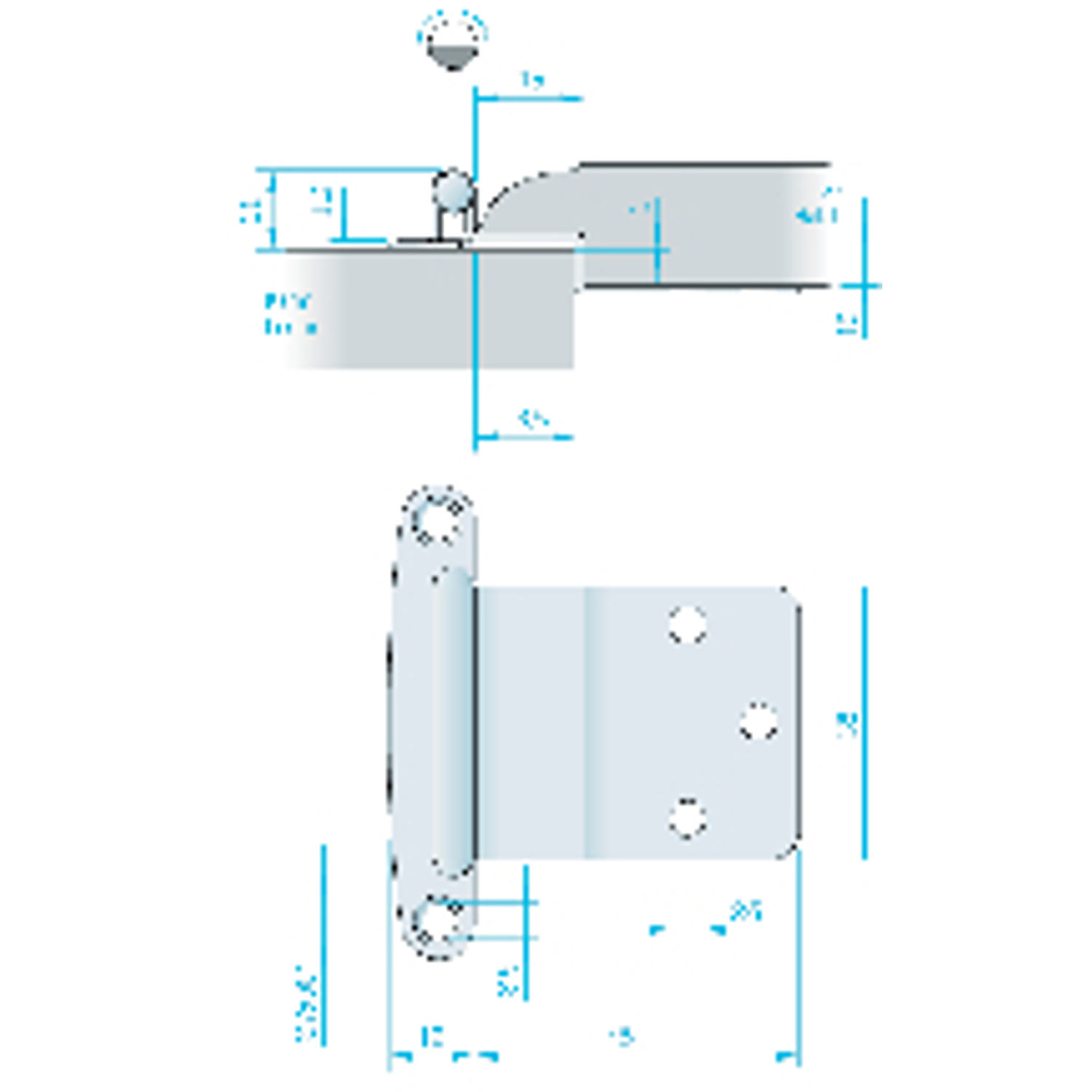 Roca Hengsel Rustfritt, 57x38 mm