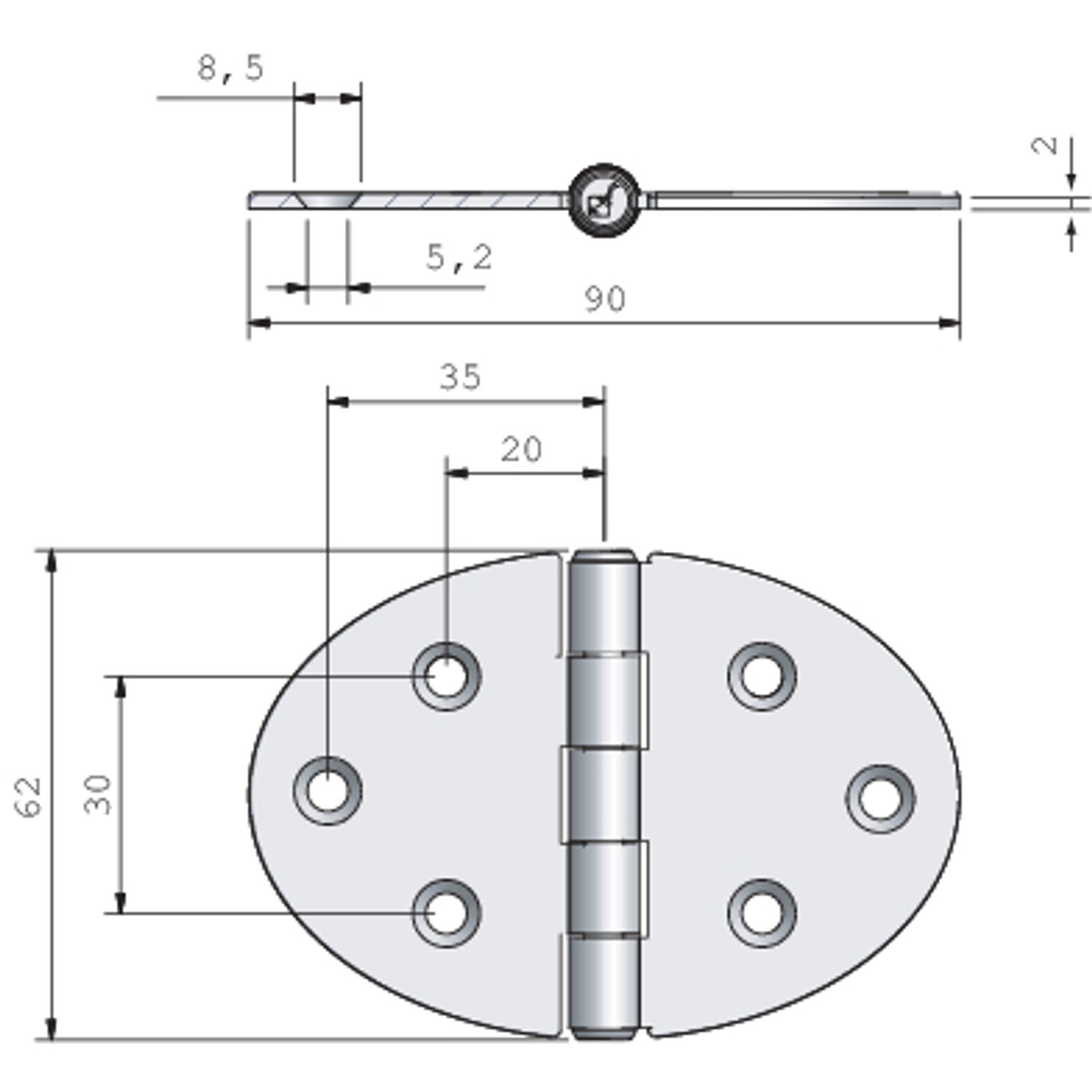 Hensel oval 90 x 62 mm