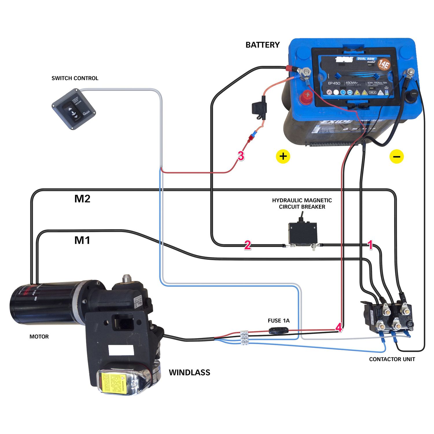 Ankervinsj-sett Balder 1200W