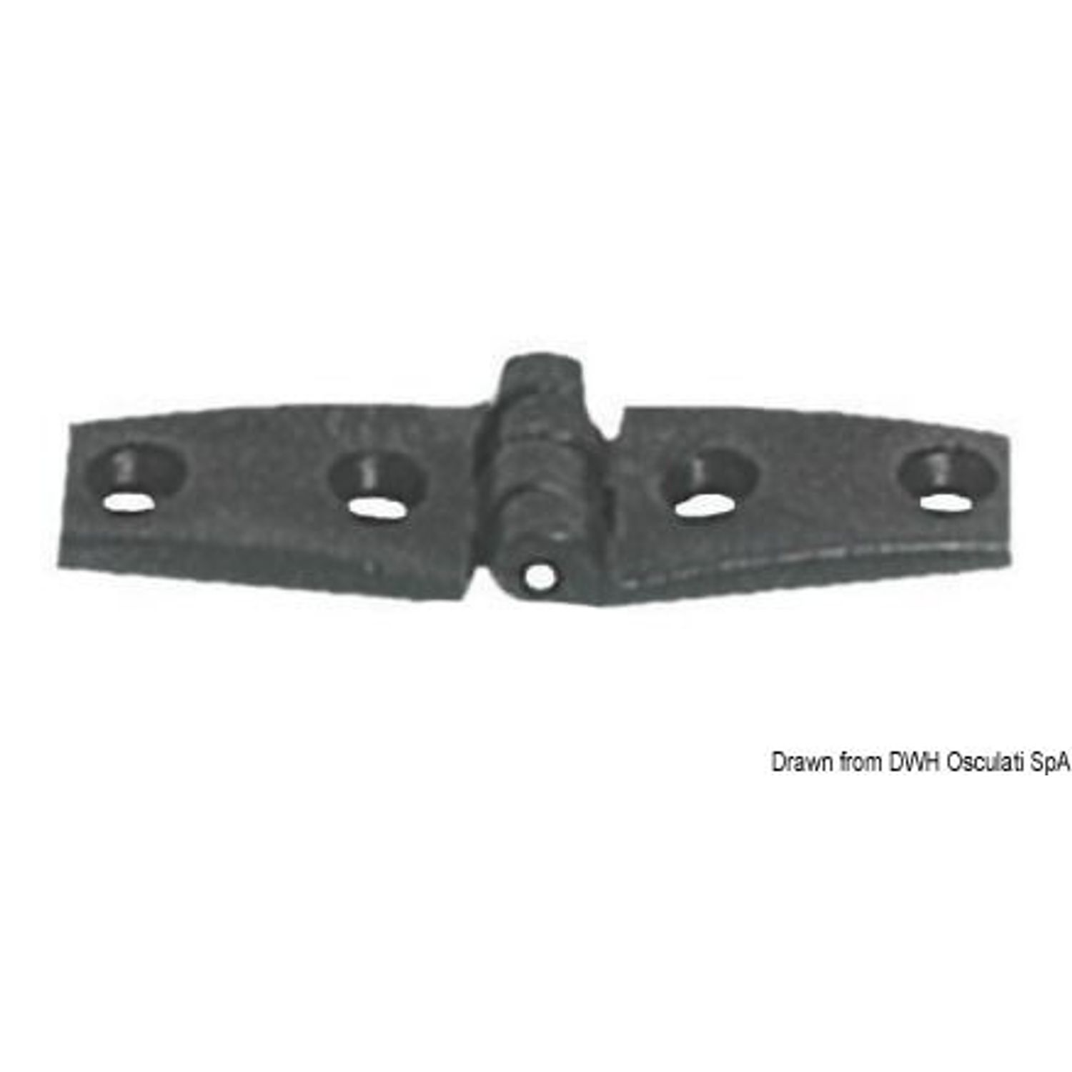 Hængsel i forstærket nylon, sort, 82x26 mm