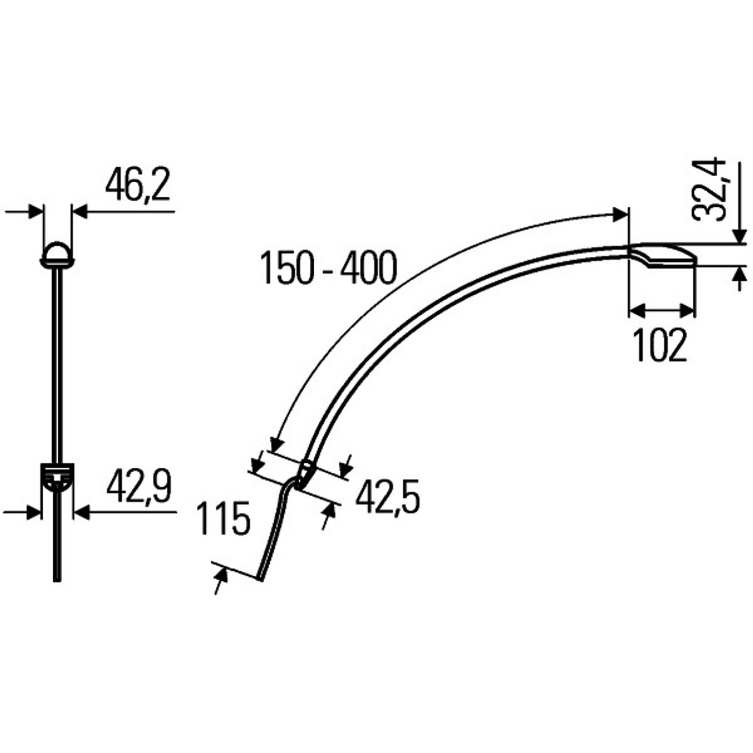 Hella Kartlampa LED Hvid/Rød, 150mm