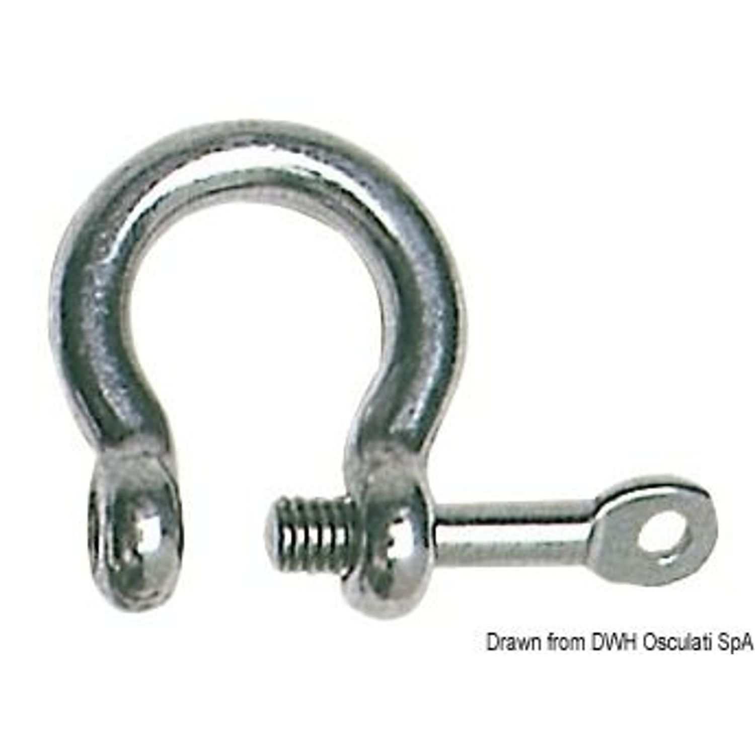 Buesjakkel med sikret bolt AISI 316 6 mm