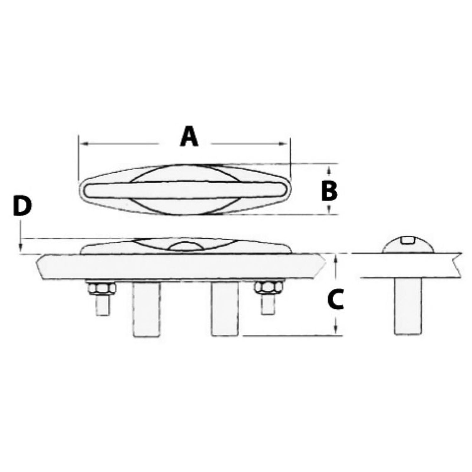 Uppfällbar knap, spegelpolerad AISI316, 217/203 mm