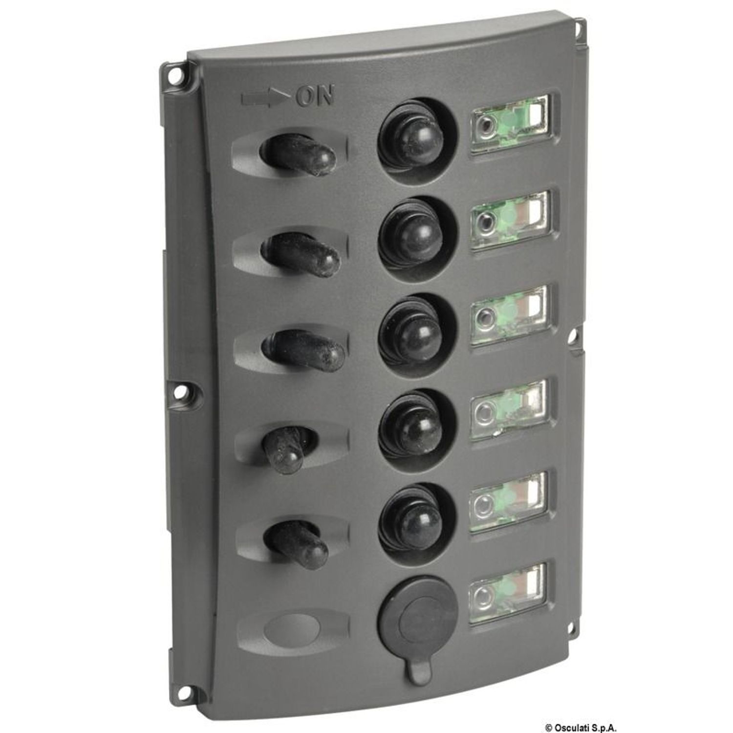 Elpanel med automatsikringer og dobbel LED