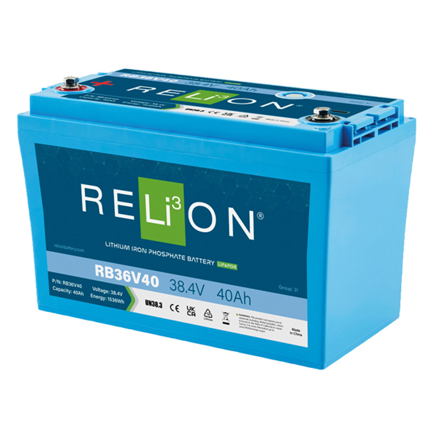 RELiON 38,4V 40AH RB36V40 LiFePO4-akku 38,4V 40AH RB36V40