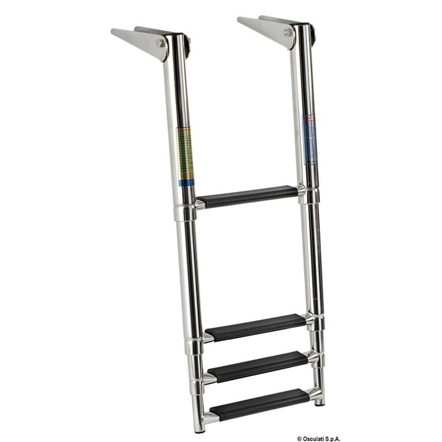 Teleskopisk standardstige AISI316 sort 4 trin