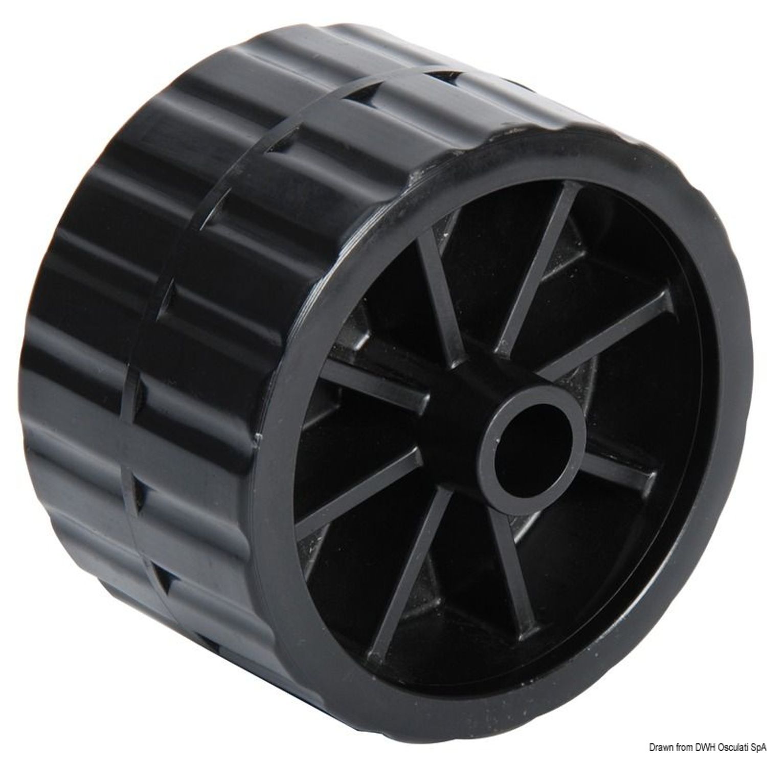 Siderulle, svart 75 mm Ø hull 17 mm