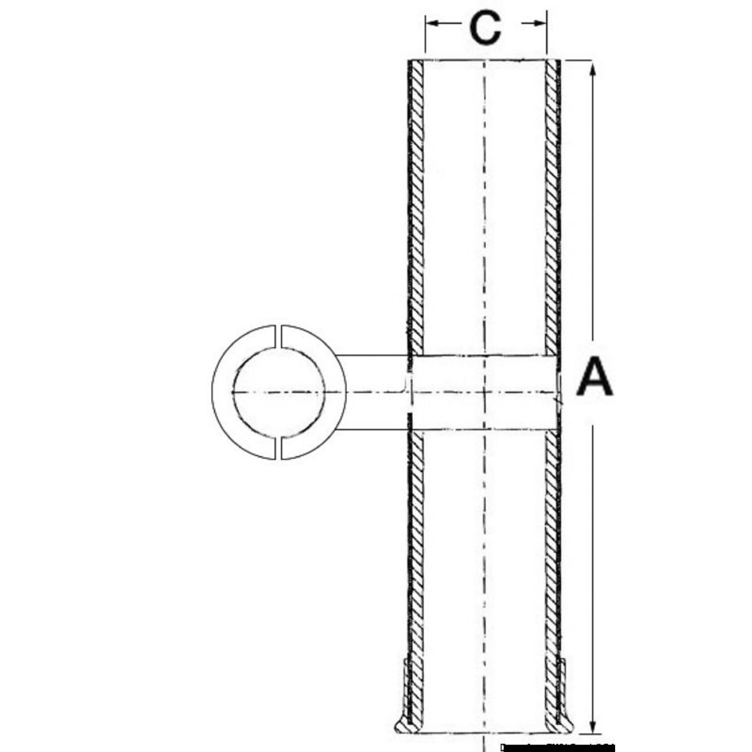 ULTRA spöhållare AISI316 för rör 25/31.8 mm