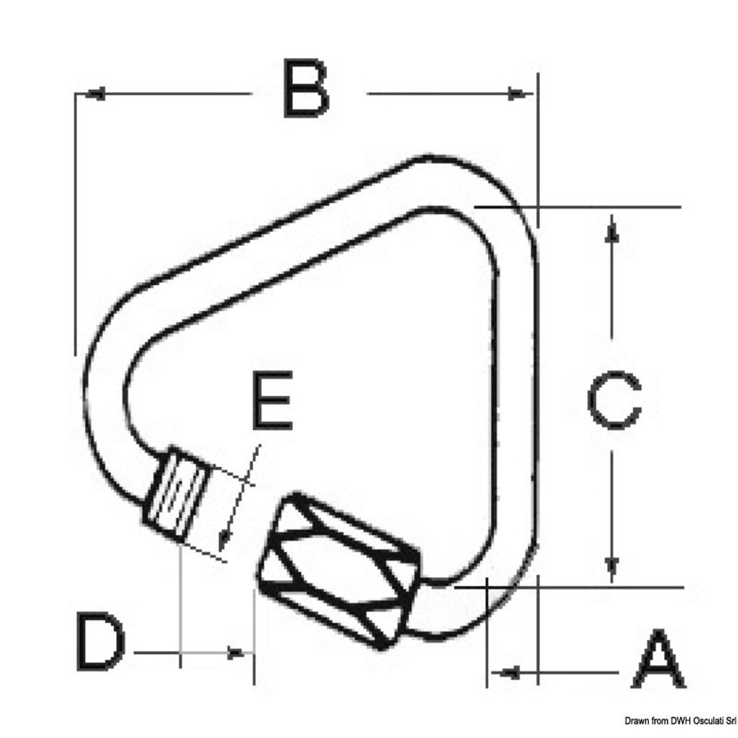 Delta SS karabinkrok med skrueåpning 6 mm