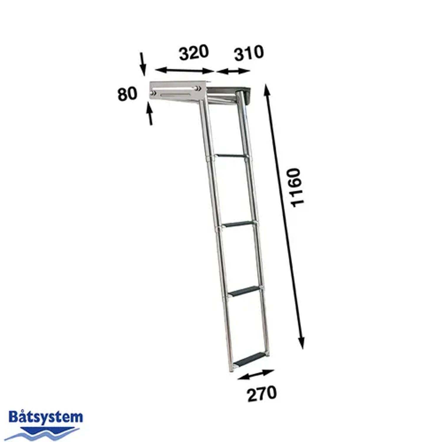 Kasettstige 1160 x 310 mm 4 Trinn