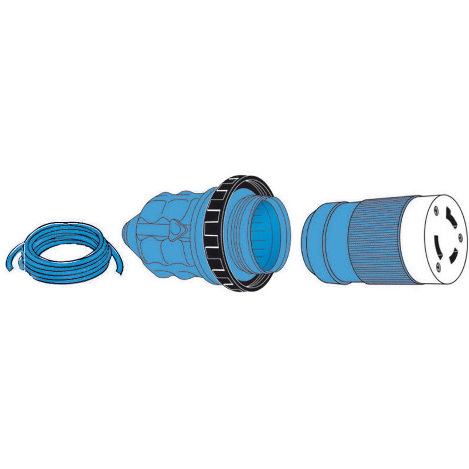 Polykarbonat + Moplen-stik 50 A 220 V