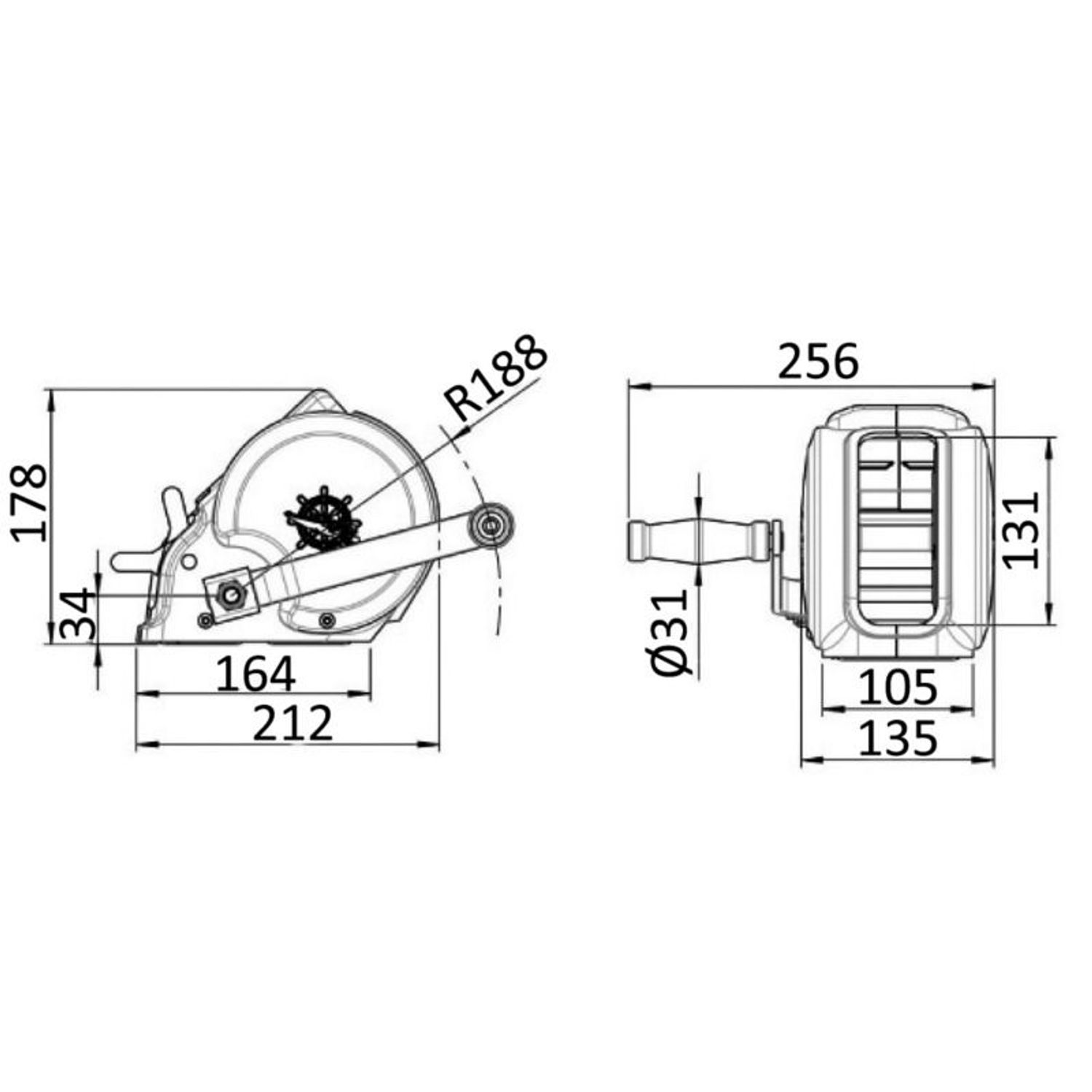 Trailerivinssi maks. 630 kg
