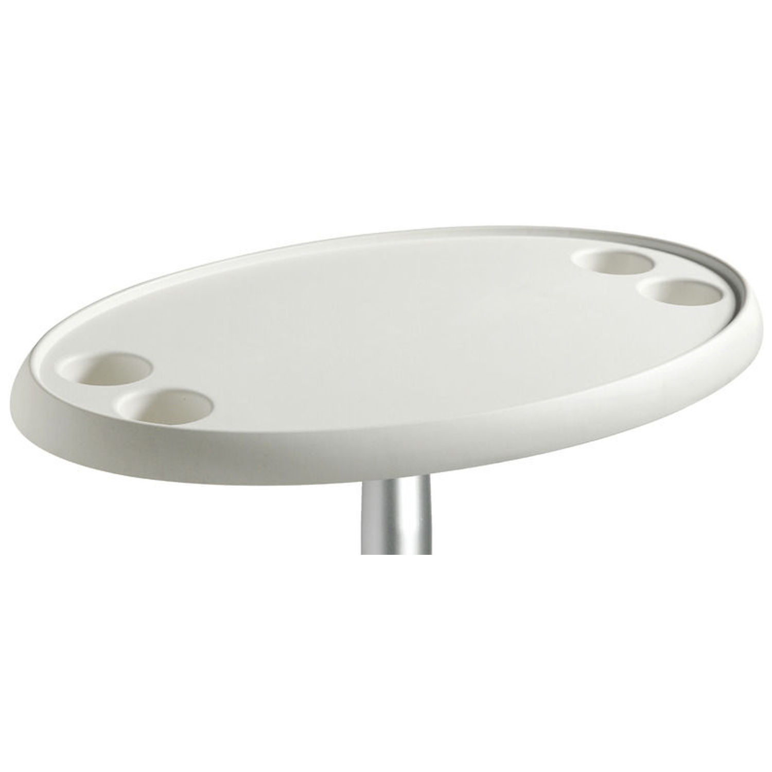 Ovalt hvitt bord i komposittmateriale 762x457 mm