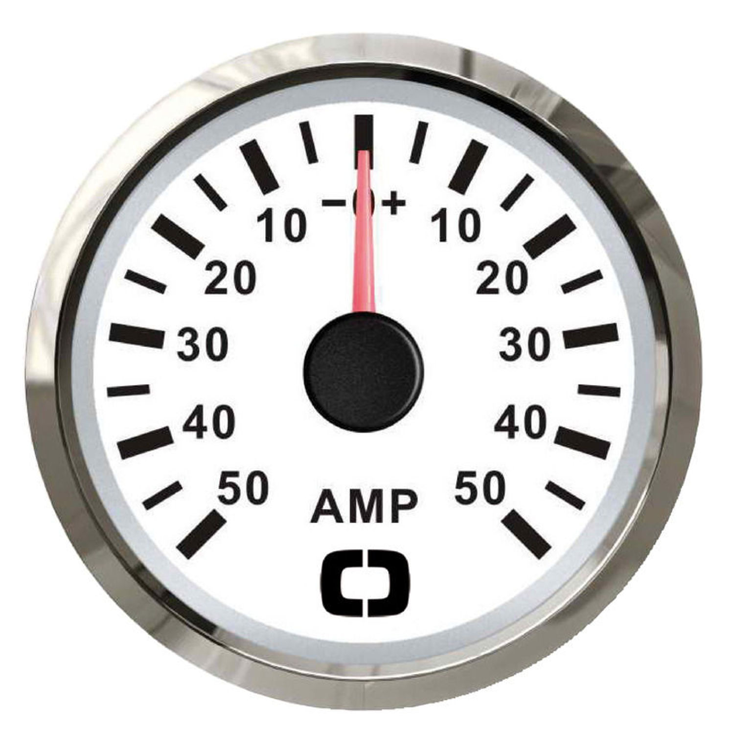 Amperemeter med shunt 50 A hvid/blank