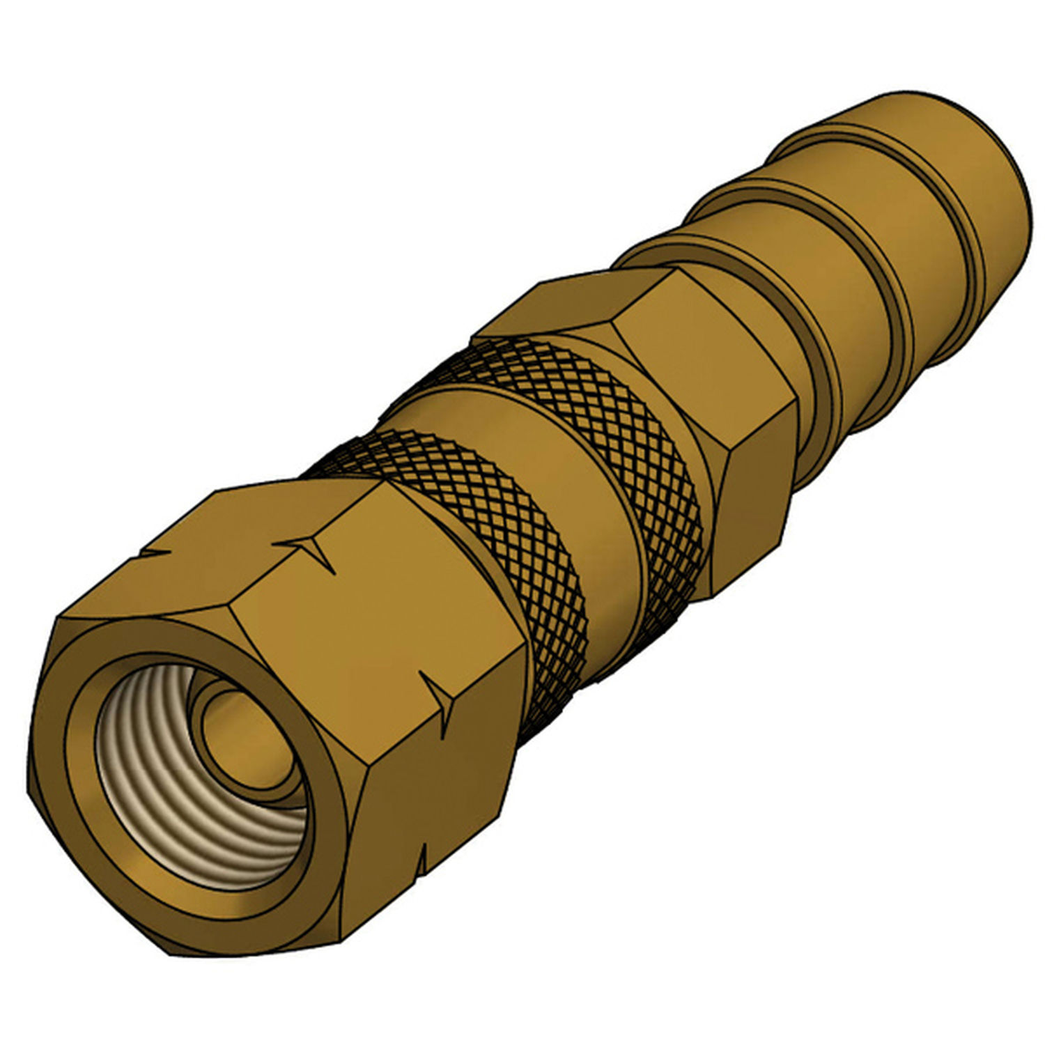 IGT Gas Quick Coupling Slangenippel 1/4"-gjenge Ø8 mm Slangekopper