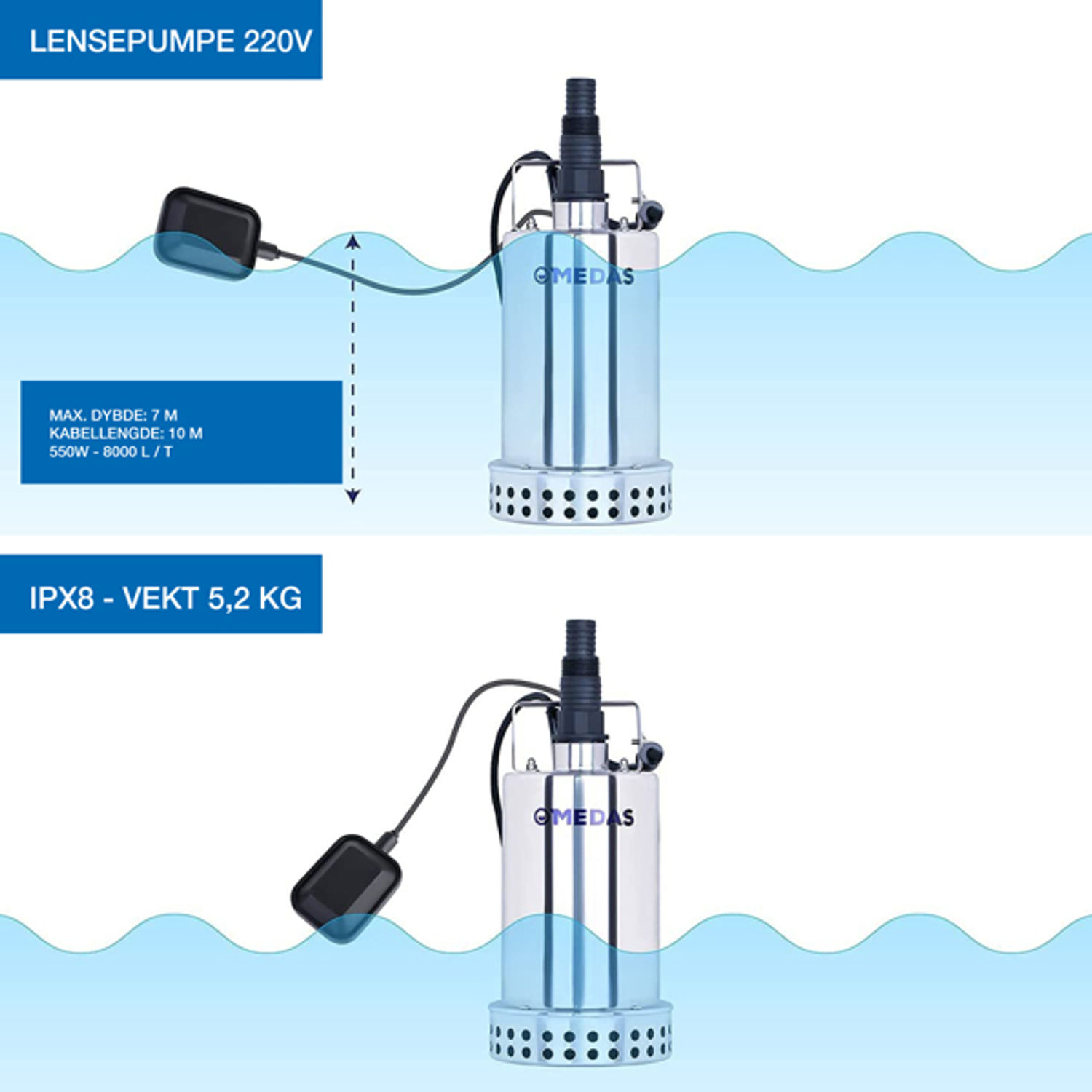 Vesipumppu RF 8000 l/h. 230vvv