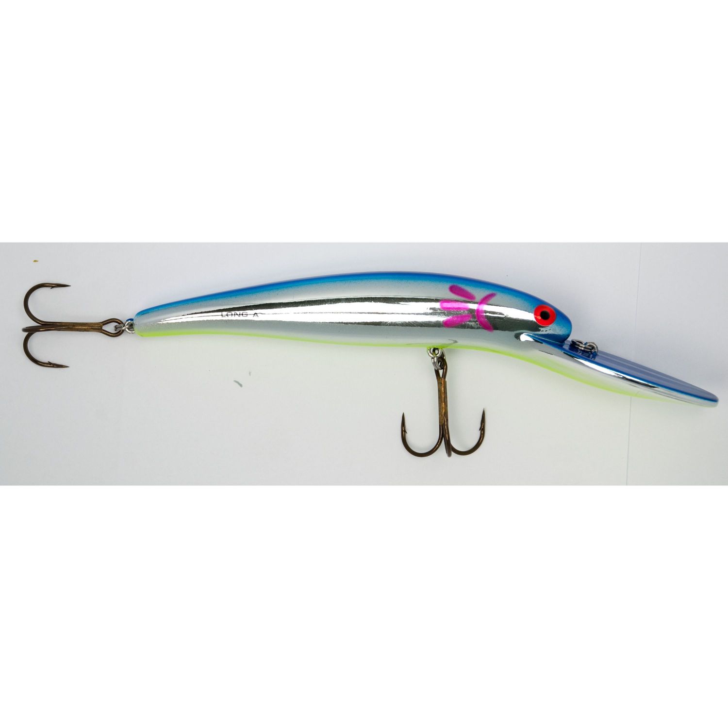 25 Deep Long A Djupgående Wobbler 12 cm Chrome Chartreuse Blue